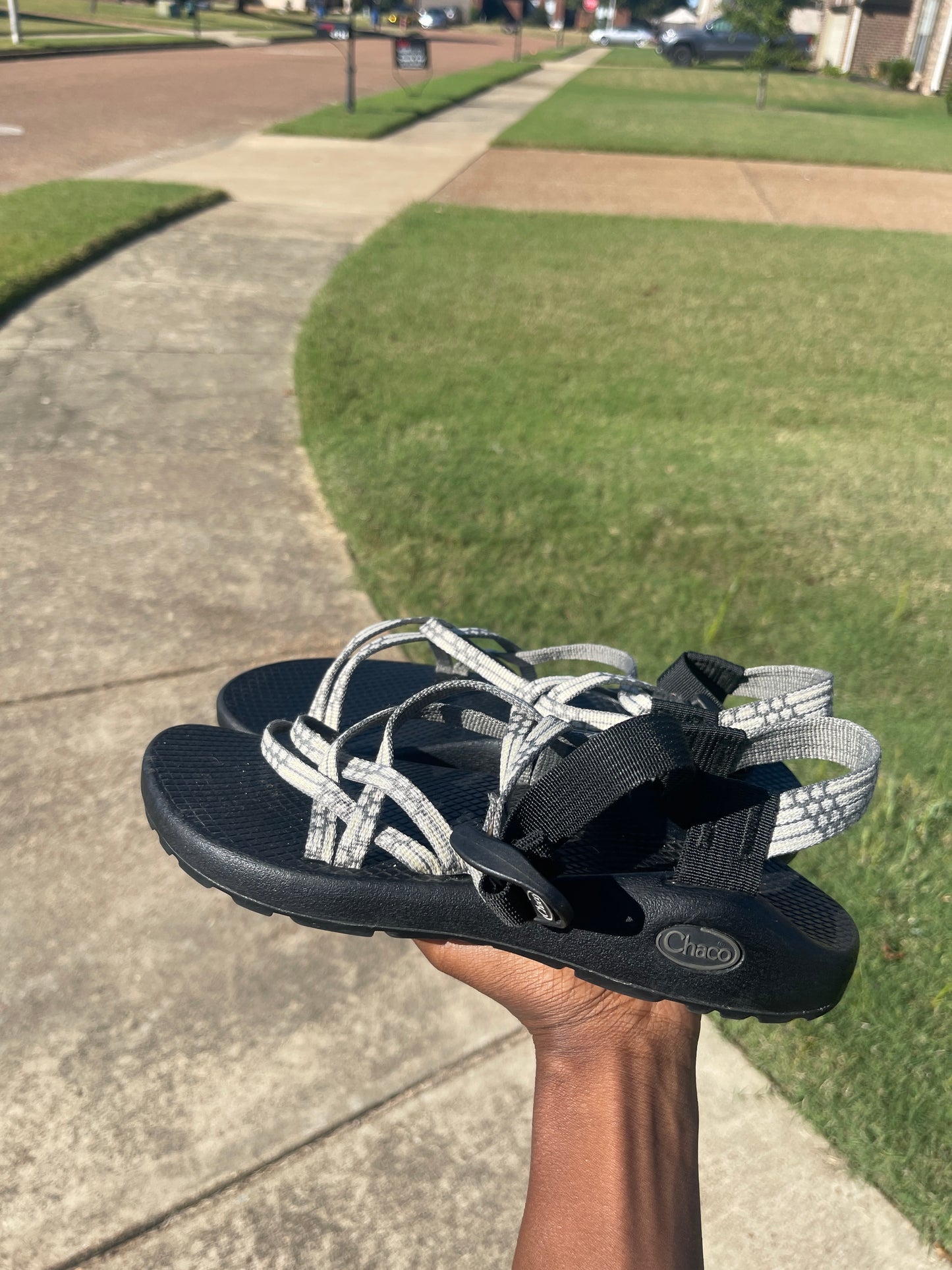 Chaco Gray White Women sz 8
