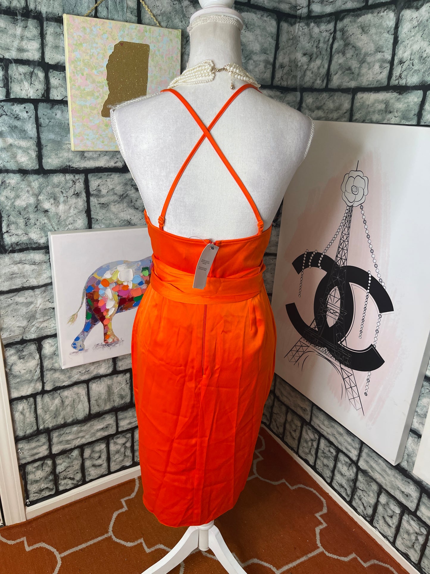 NEW Asos Orange Dress Women sz 4 (can fit a small-medium)
