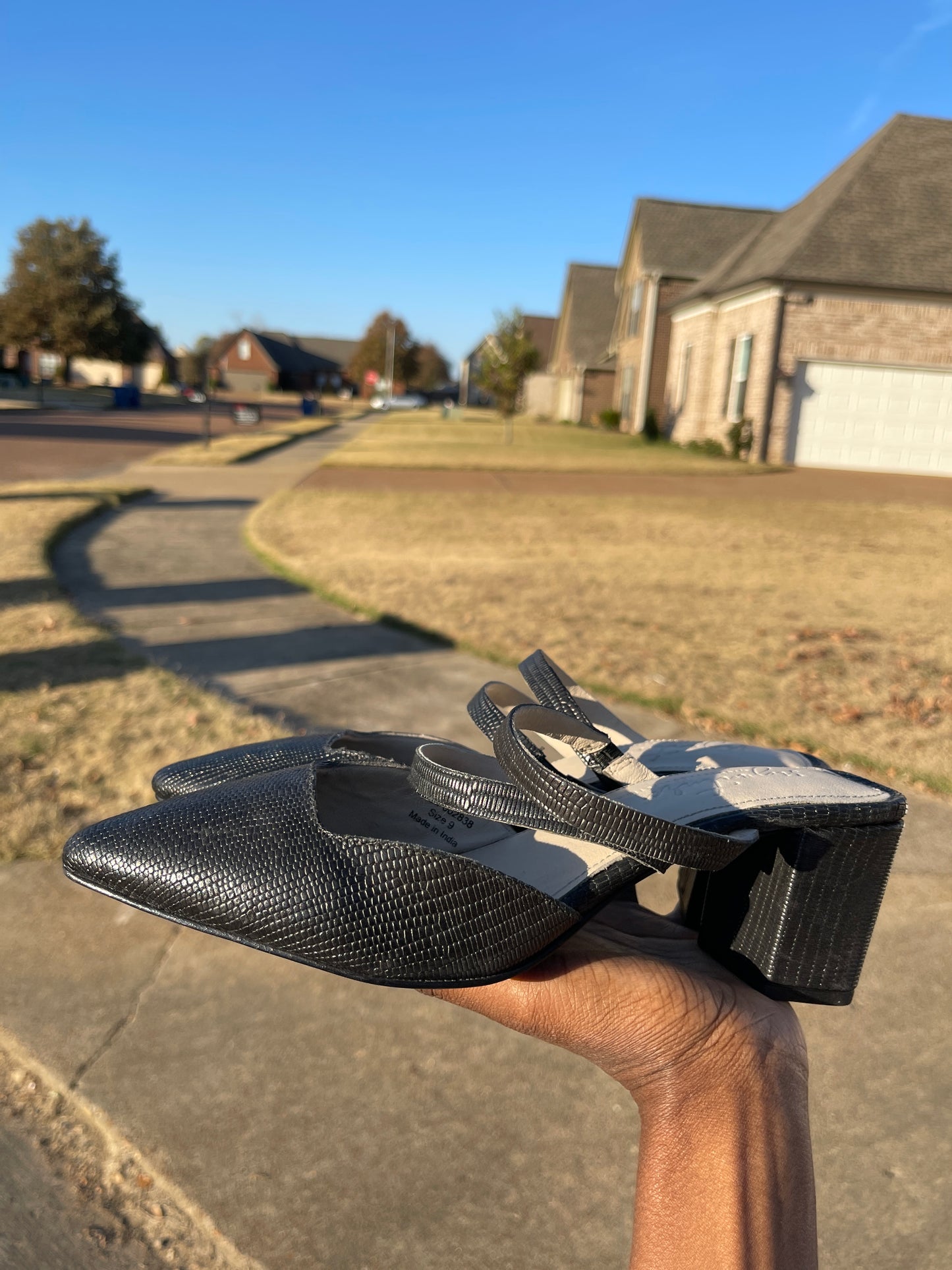 Signature black heels (low) women sz 9