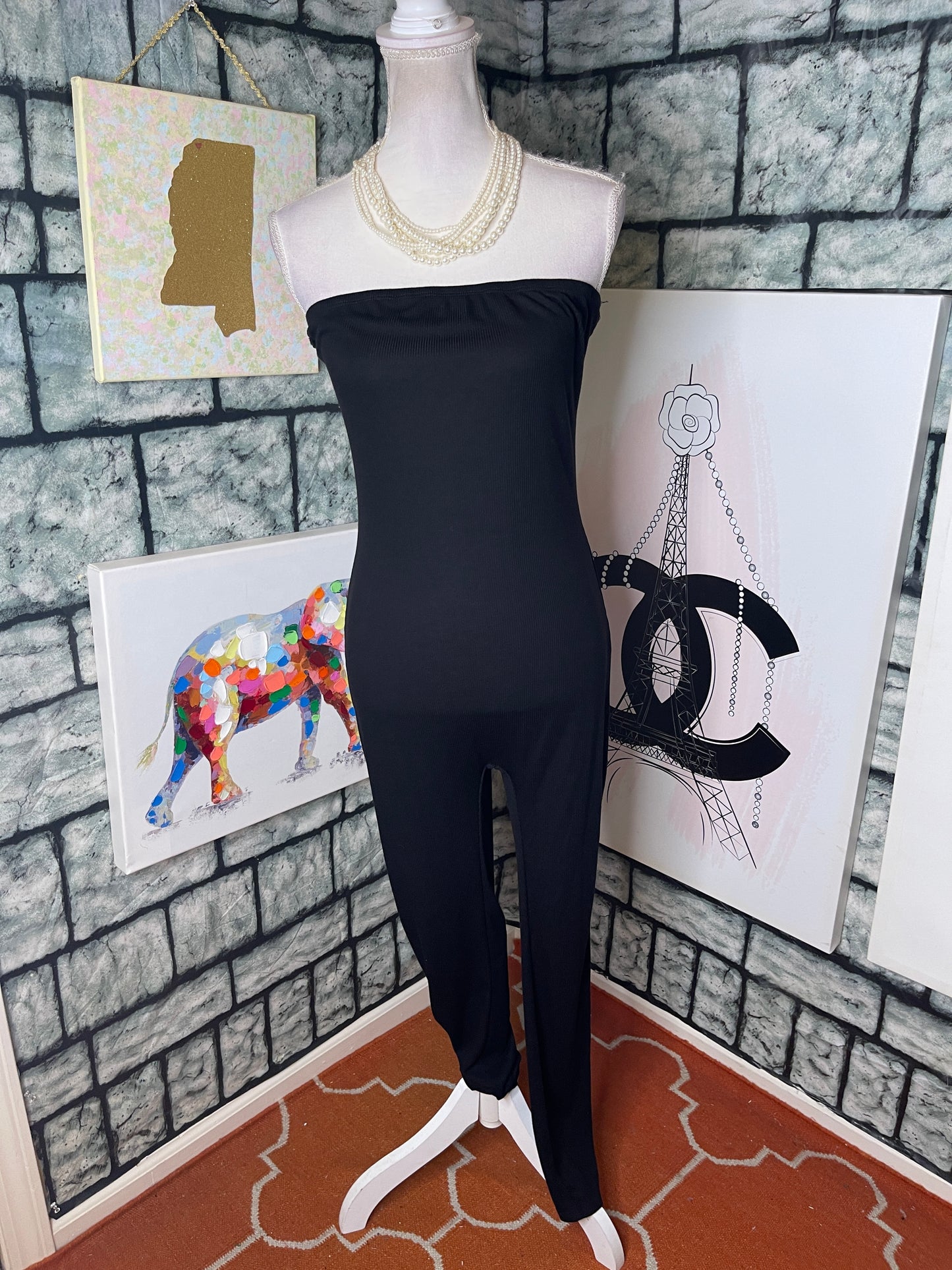 Fashion Nova Black Jumpsuit Women sz XL