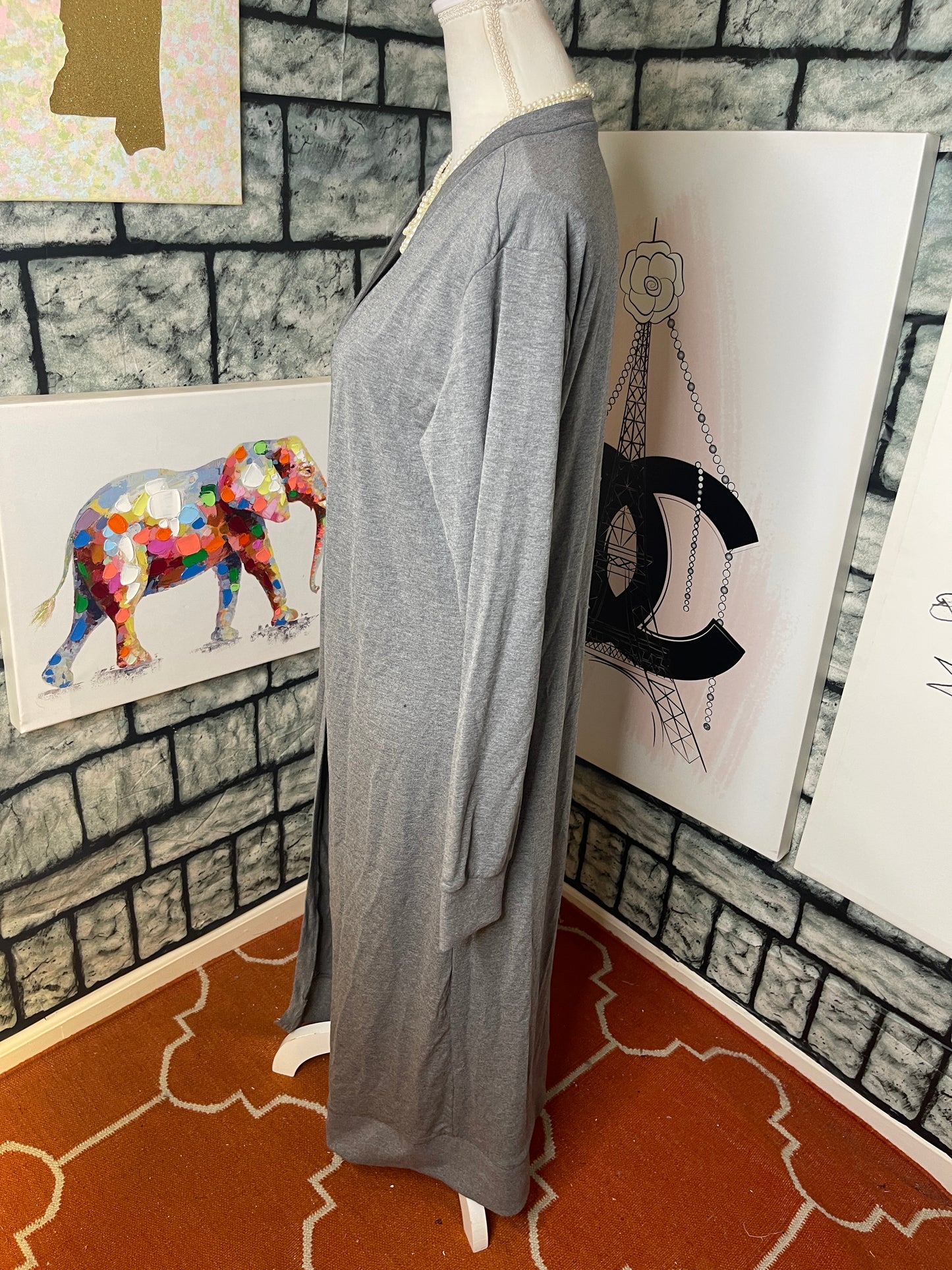 NEW Fashion Nova Gray Cover Duster Women sz XL