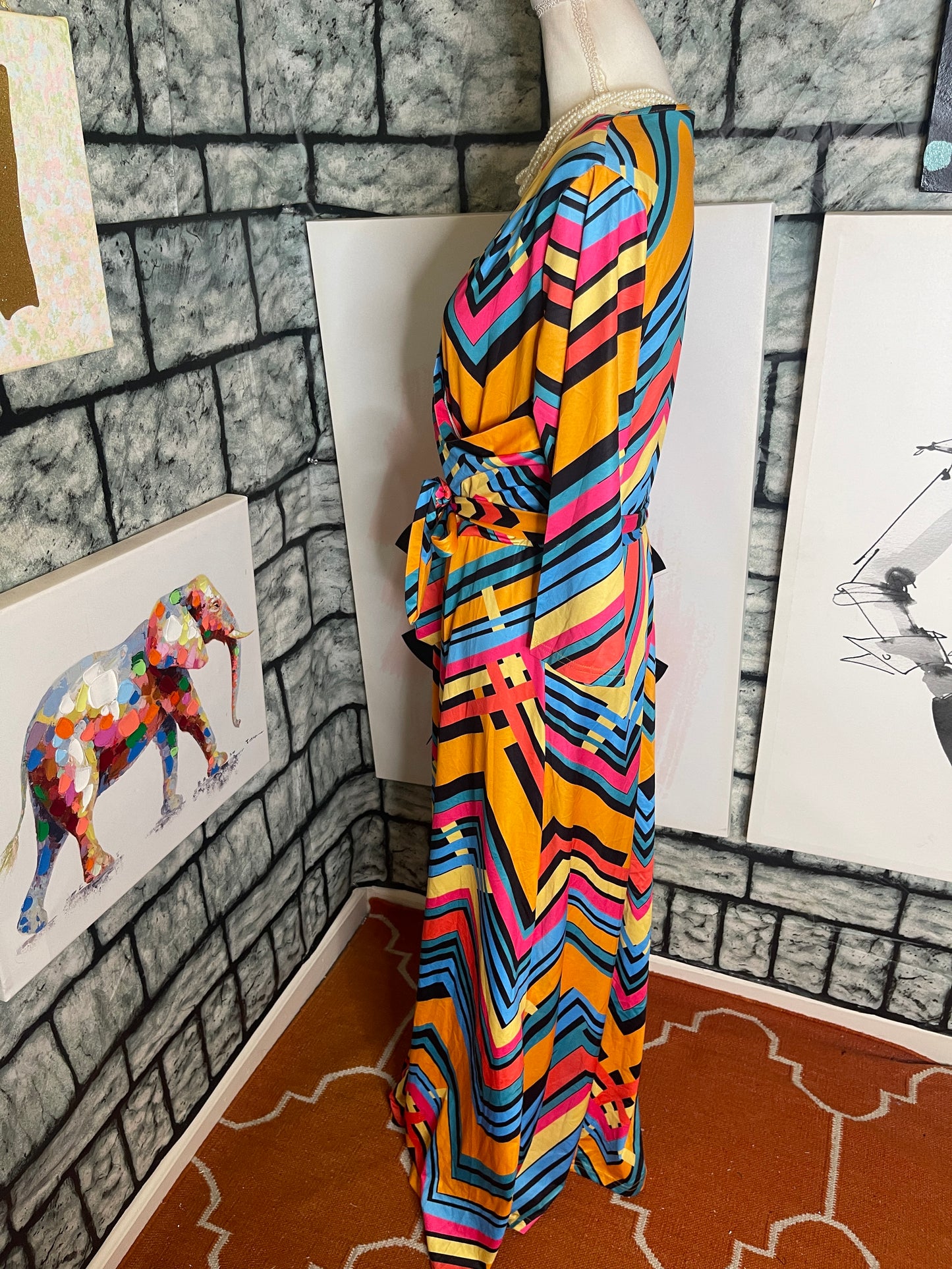 Locryz colorful dress women sz 1XL