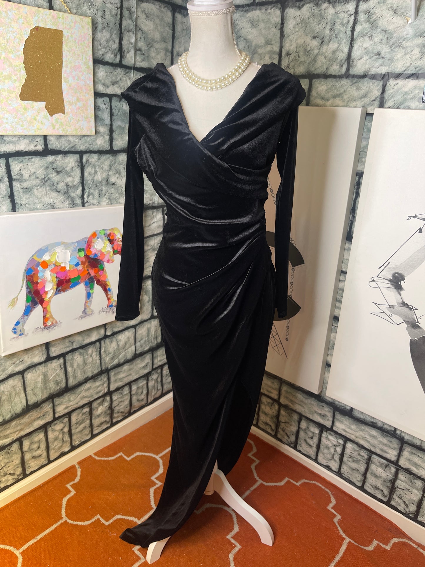 Fashion nova black dress women sz large
