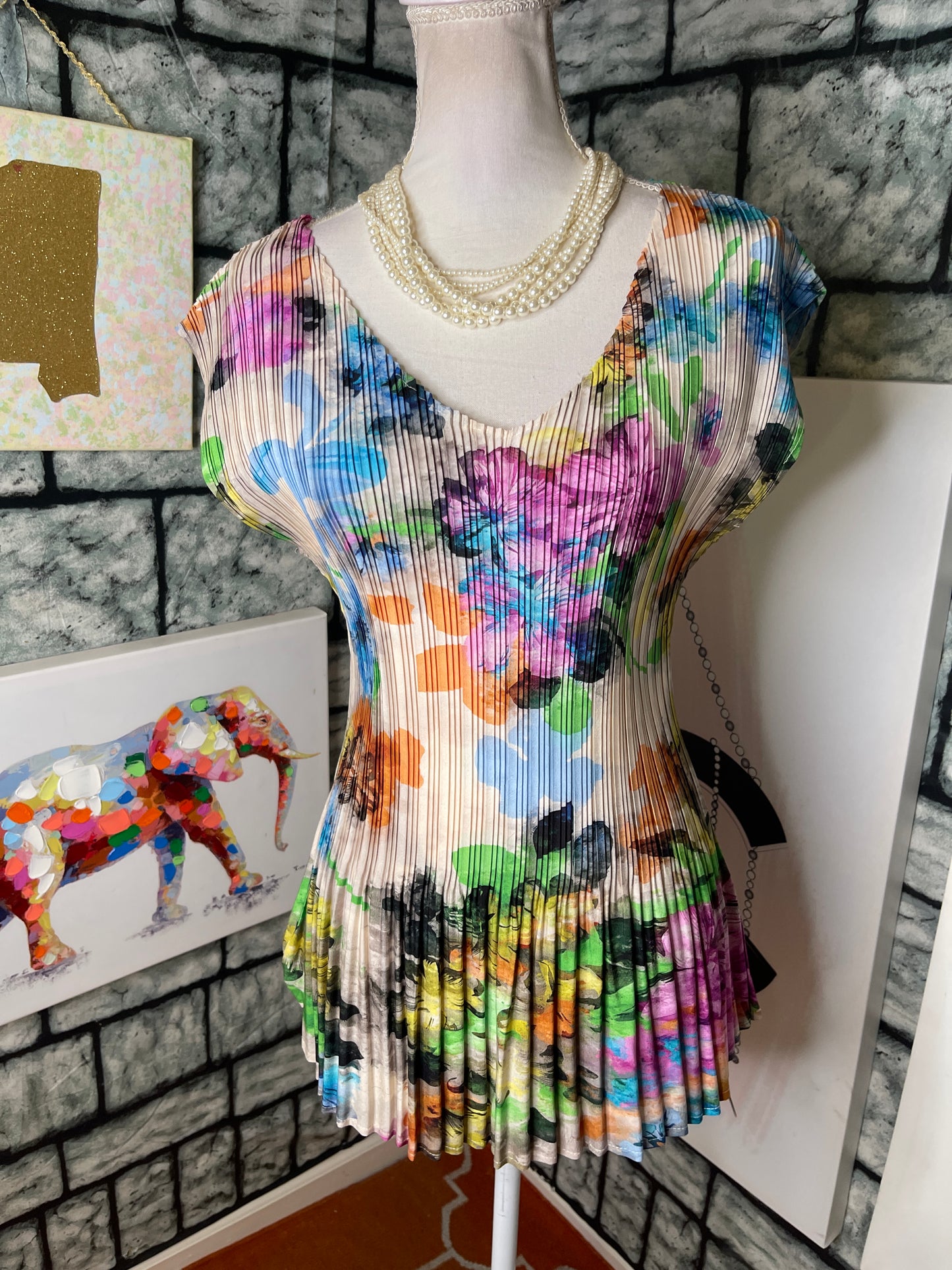 Milano Colorful Blouse Women sz Xl