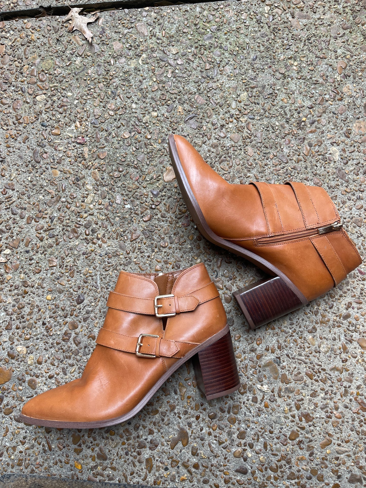 Franco Sarto Orange Booties Women sz 11