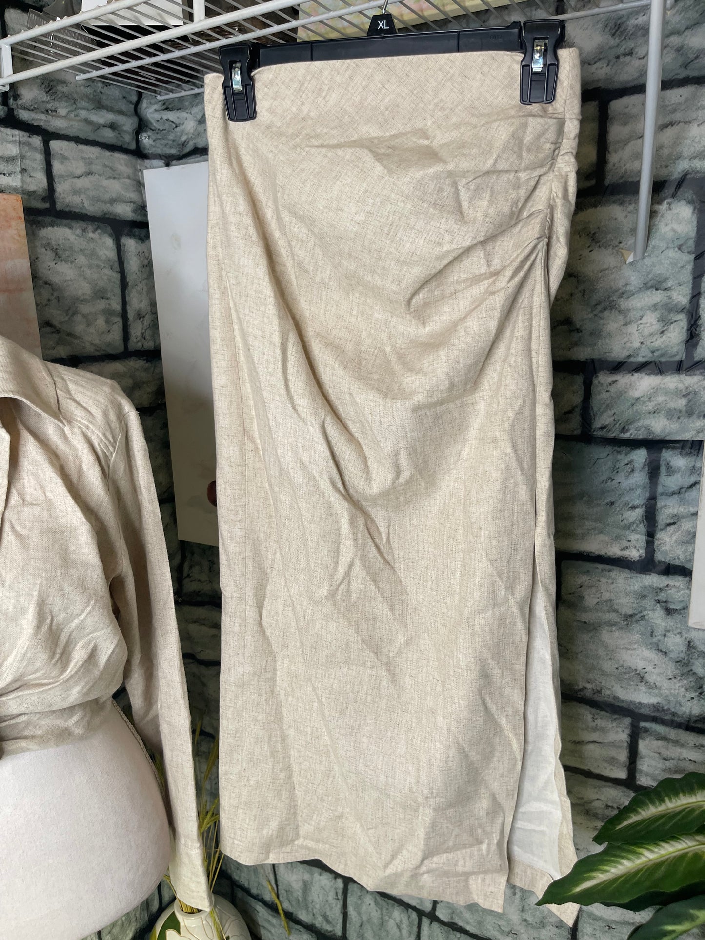 Zara Beige 2 piece Skirt Set Women sz Small