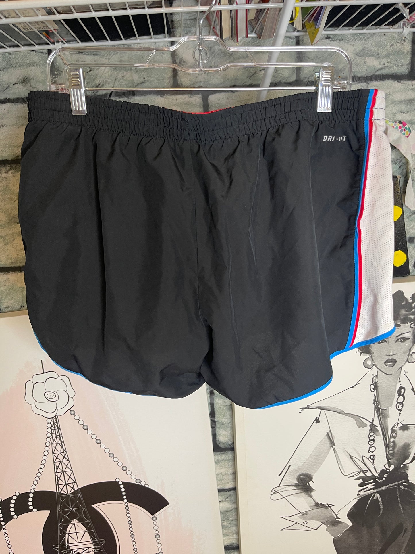 Nike Black Blue Red Shorts Women sz XL