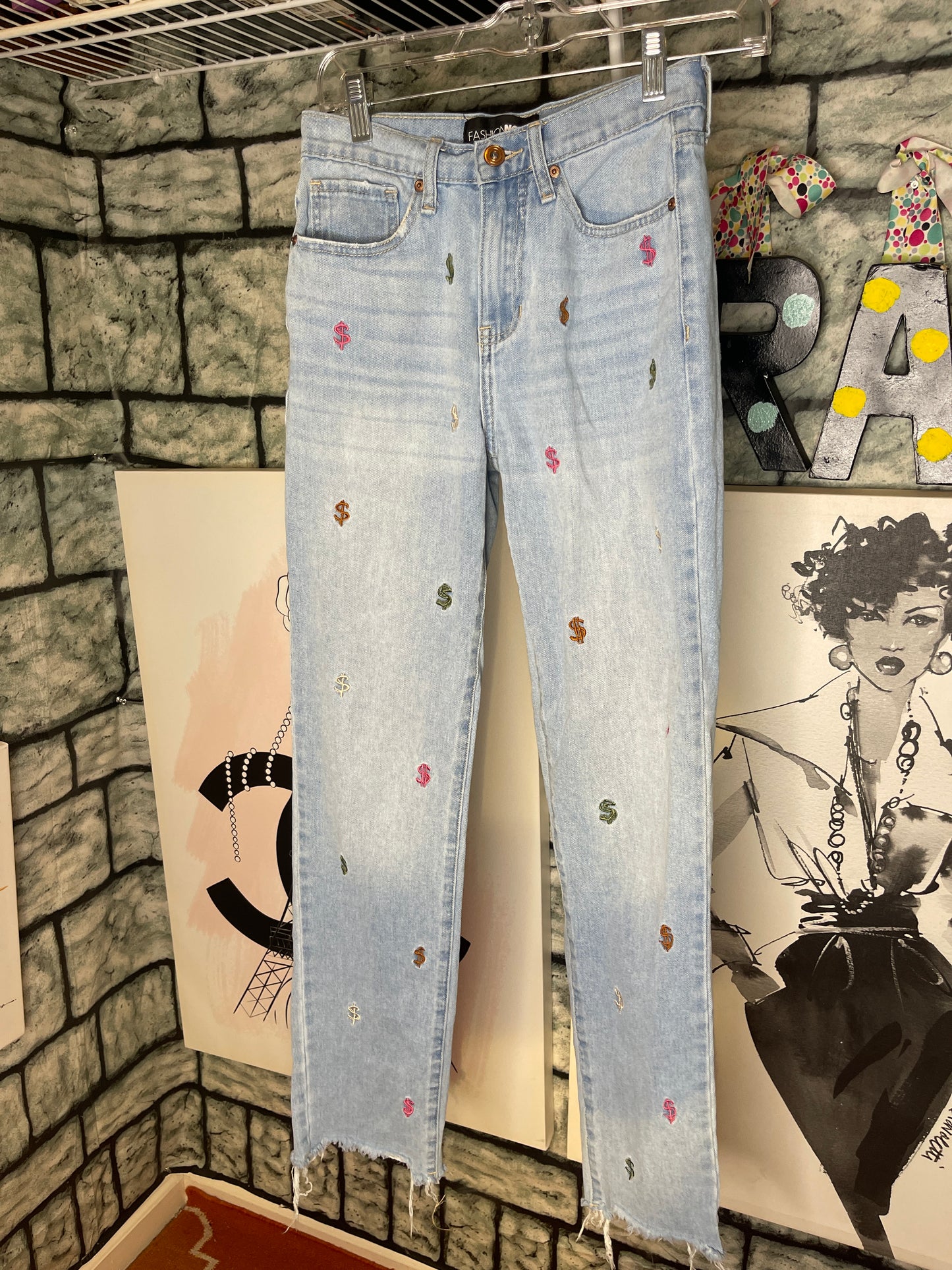 Fashion Nova $ Denim Blue Jeans Women sz 0