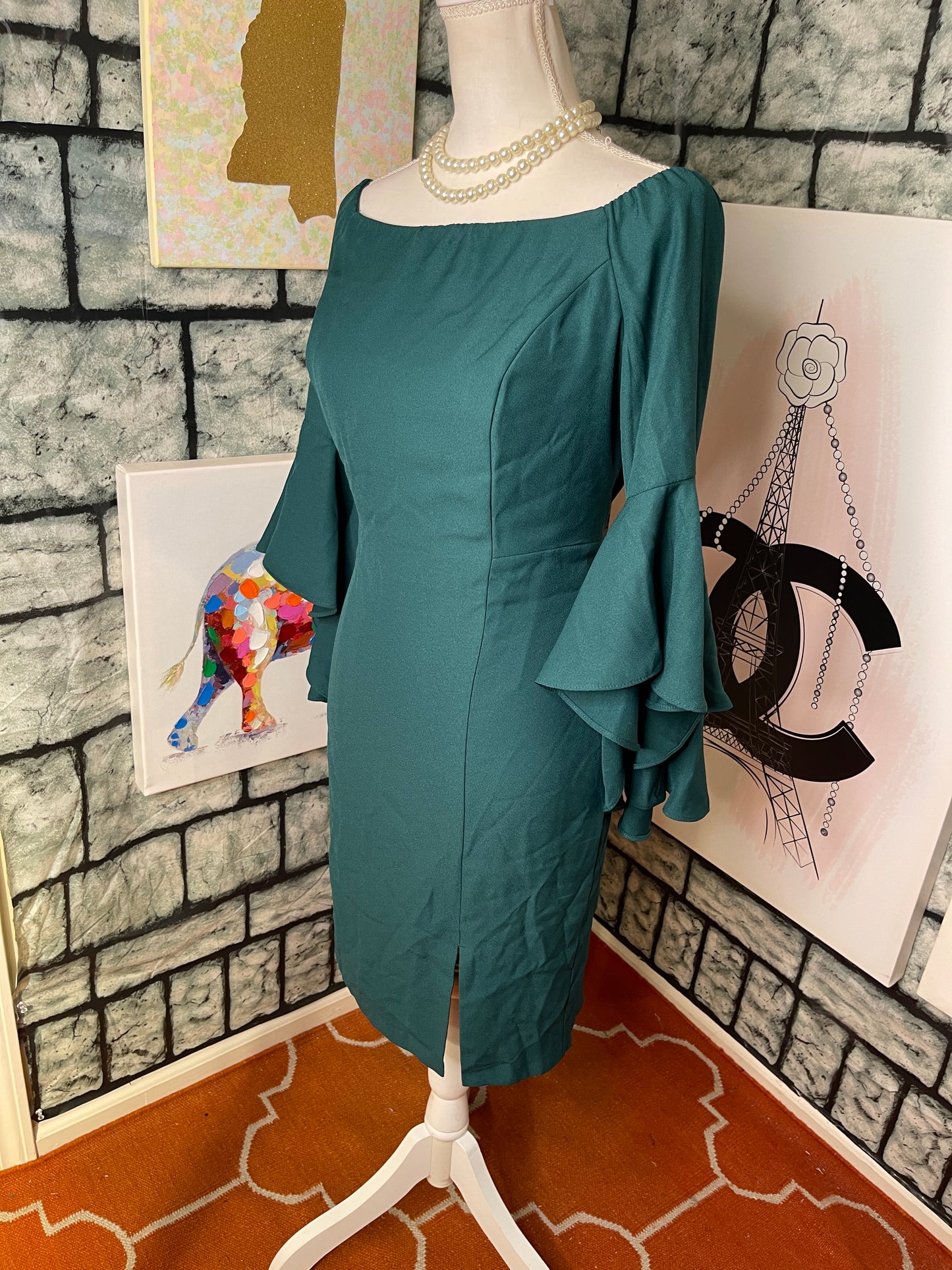 Venus Green Dress Women sz 10
