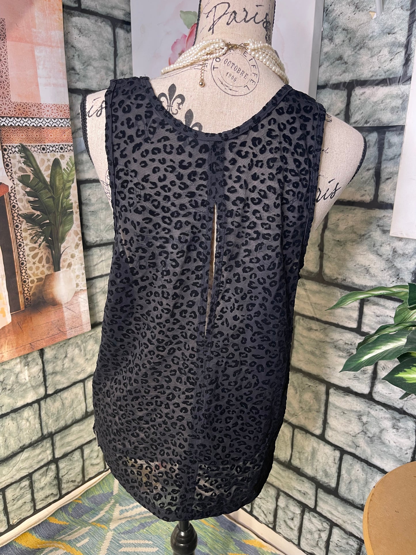 Zyia Black Print Top Women sz XL