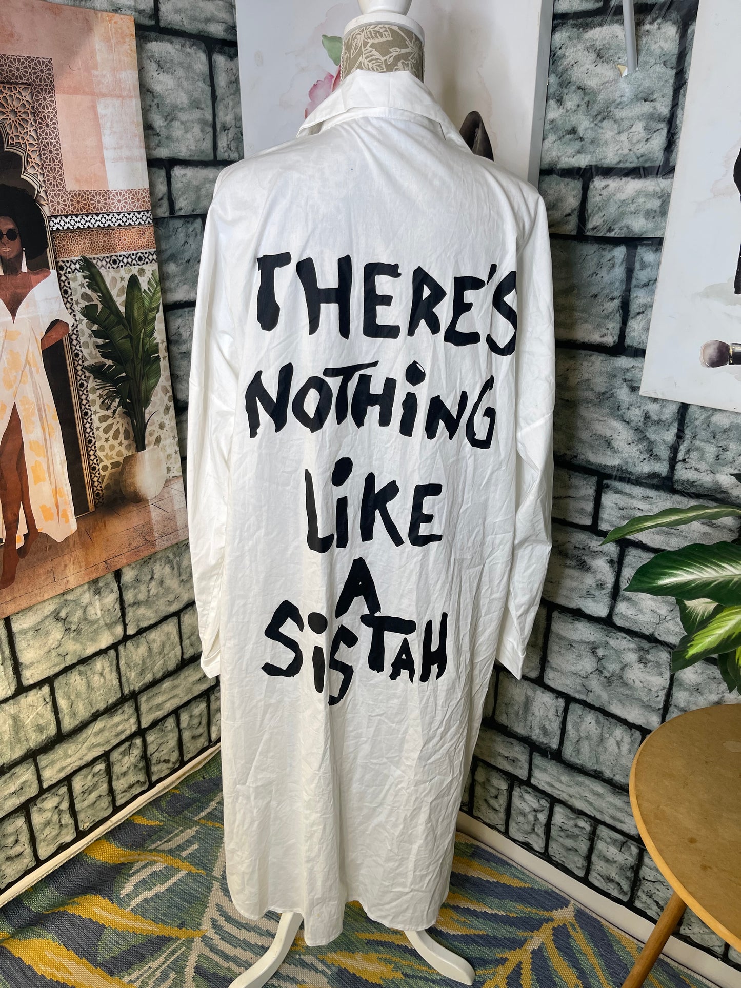 "Like A sista" White Blouse Women sz 2XL