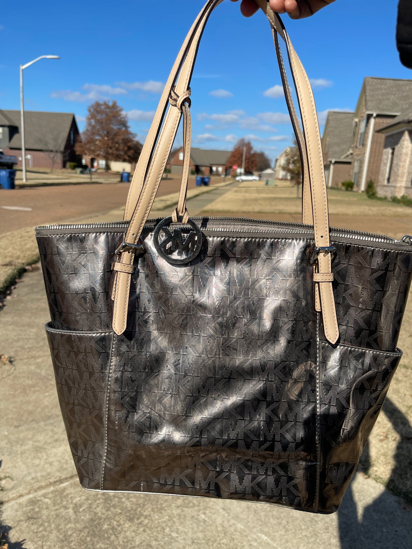 Michael Kors silver handbag