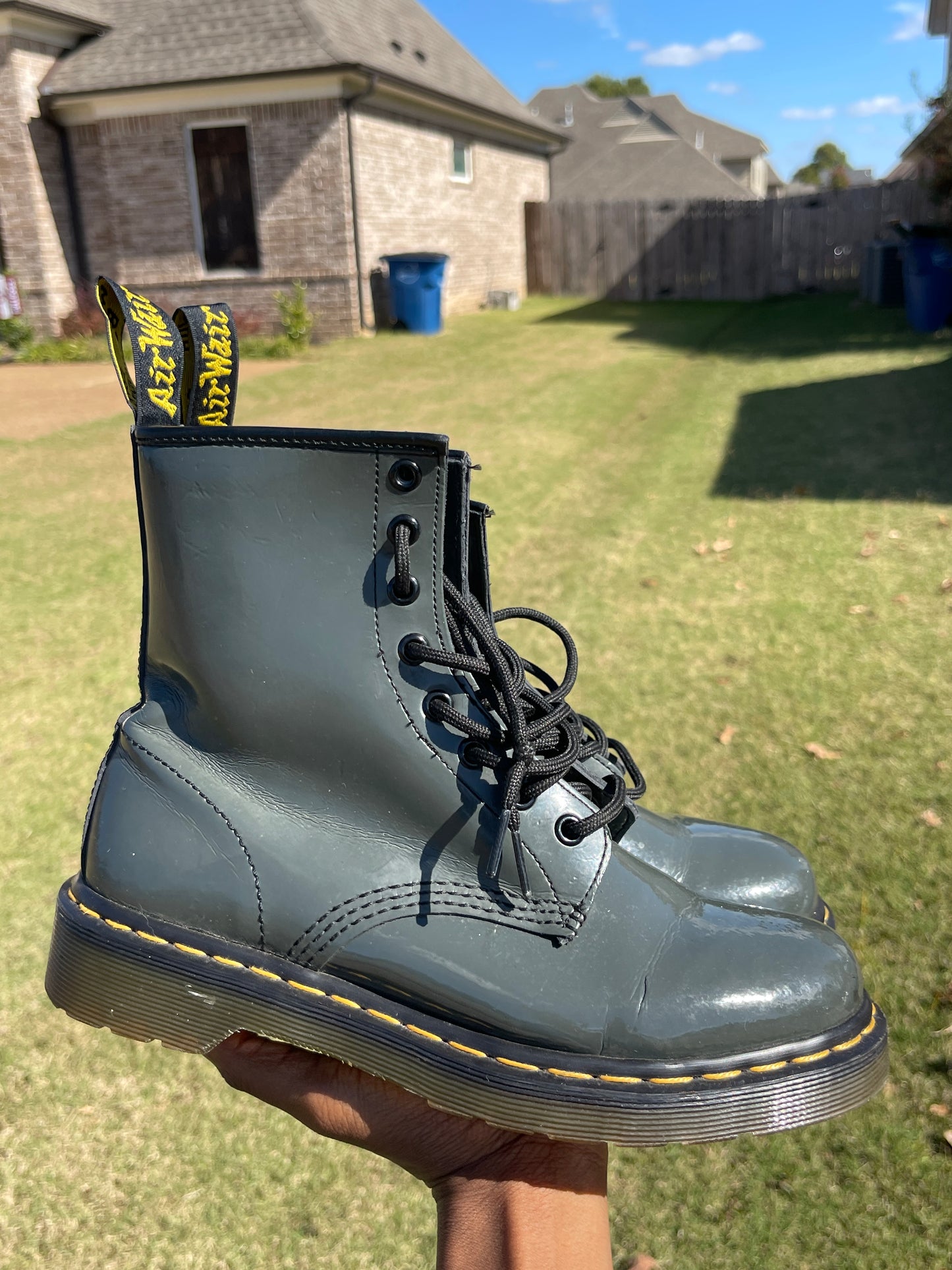 Dr. Martens Gray Boots Women sz 8