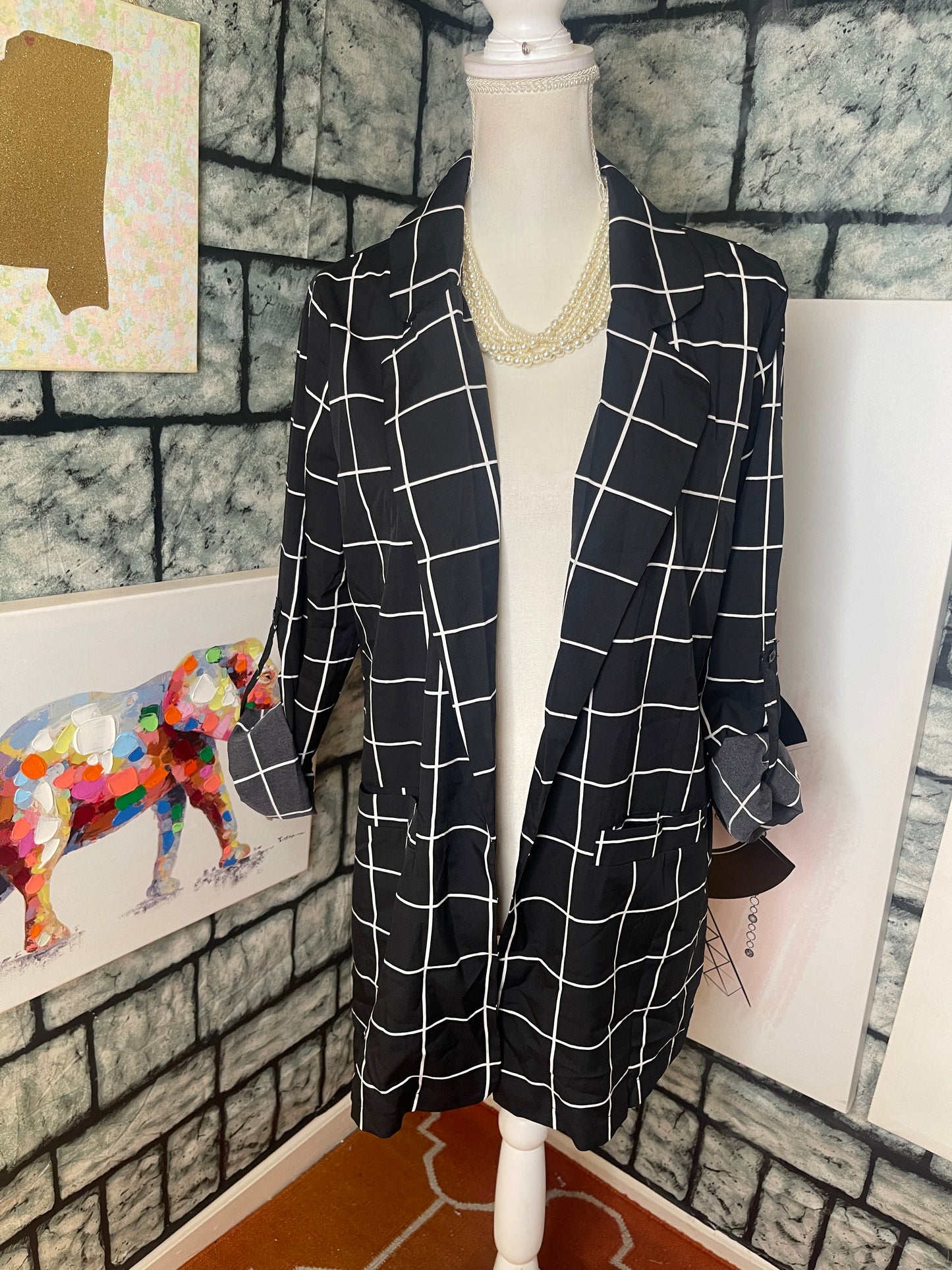 Black White Cover Women sz Large