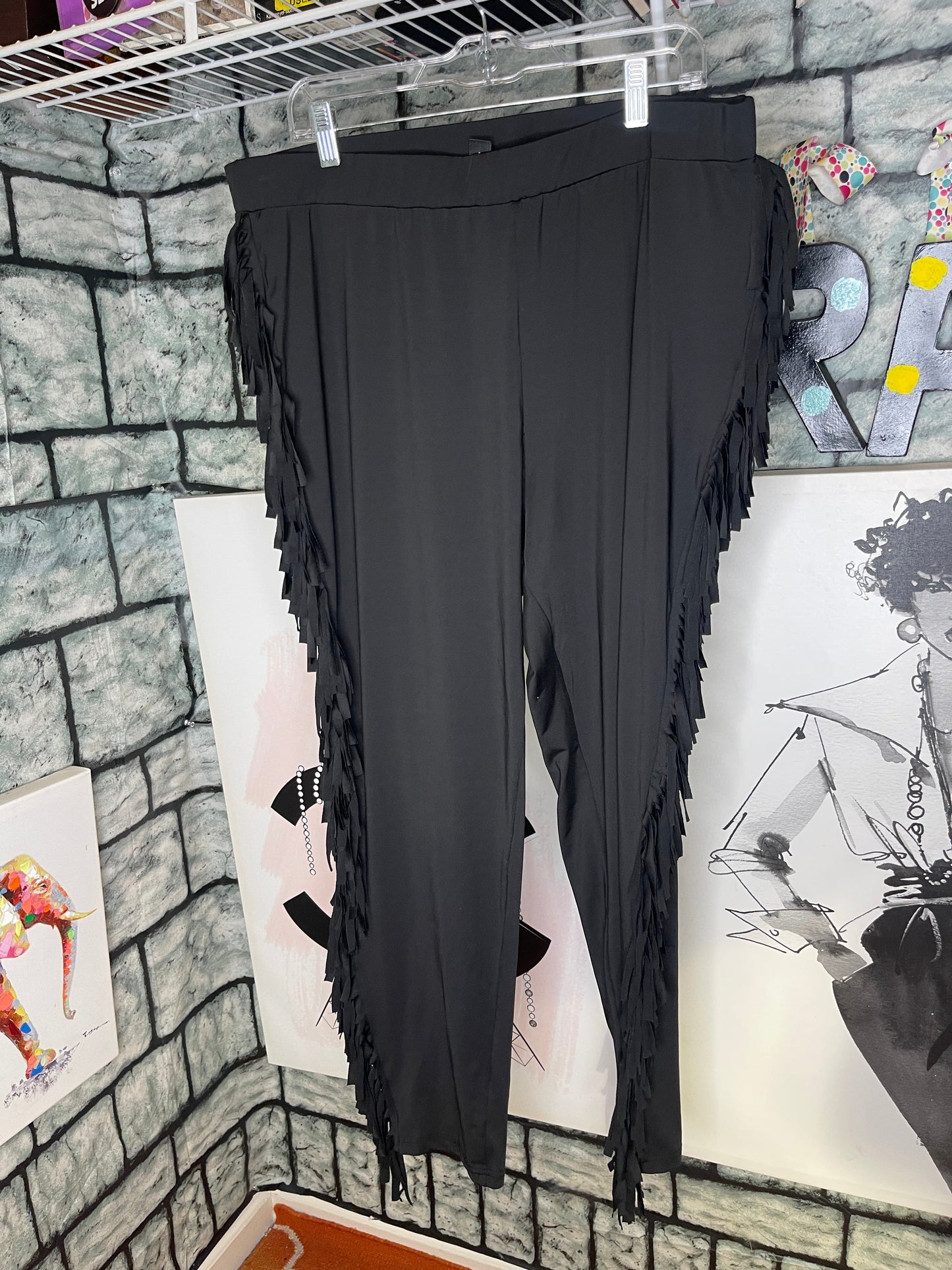 Shein Black Long Shredded Pants Women Sz 3XL