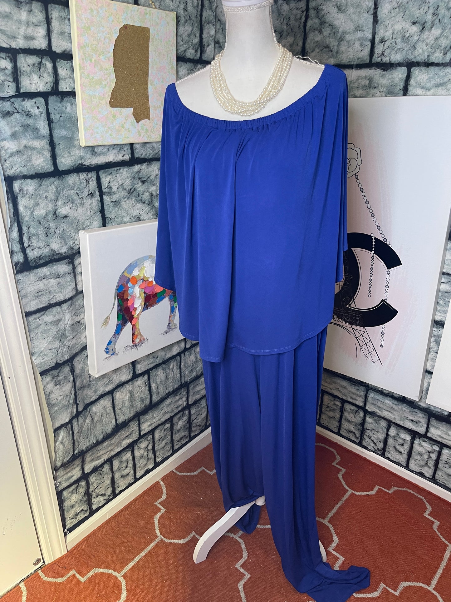 Curations Blue Jumpsuit Women sz 1XL