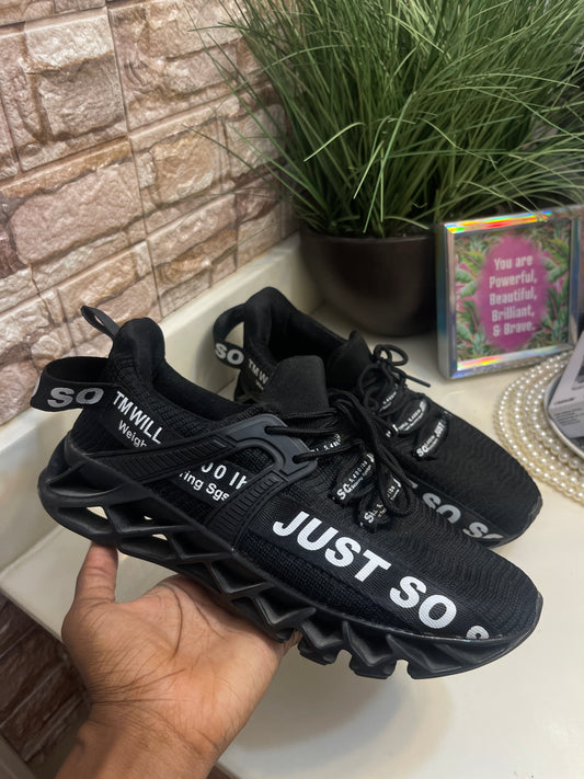 Just So So Black Sneakers Men sz 8.5