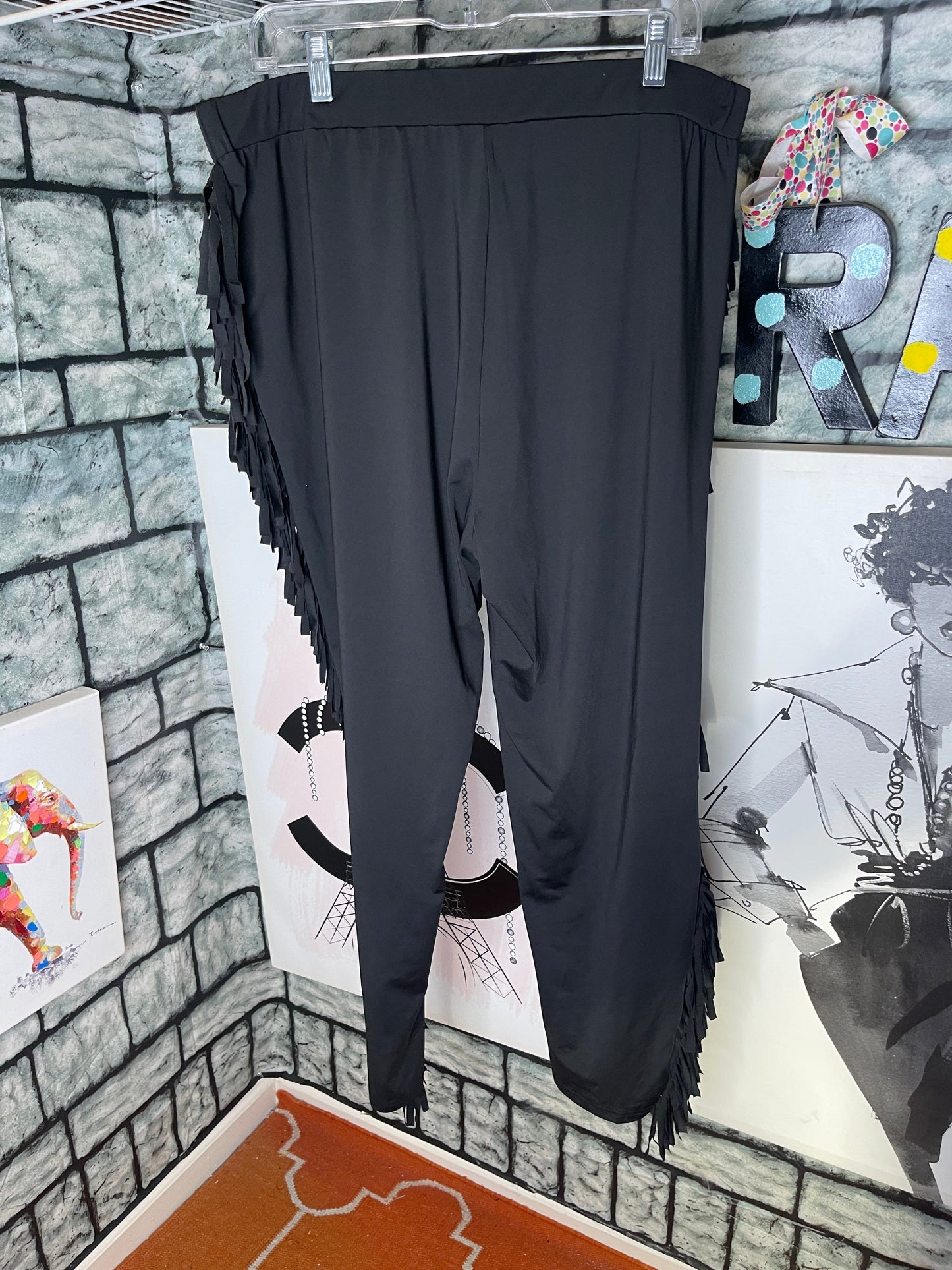 Shein Black Long Shredded Pants Women Sz 3XL
