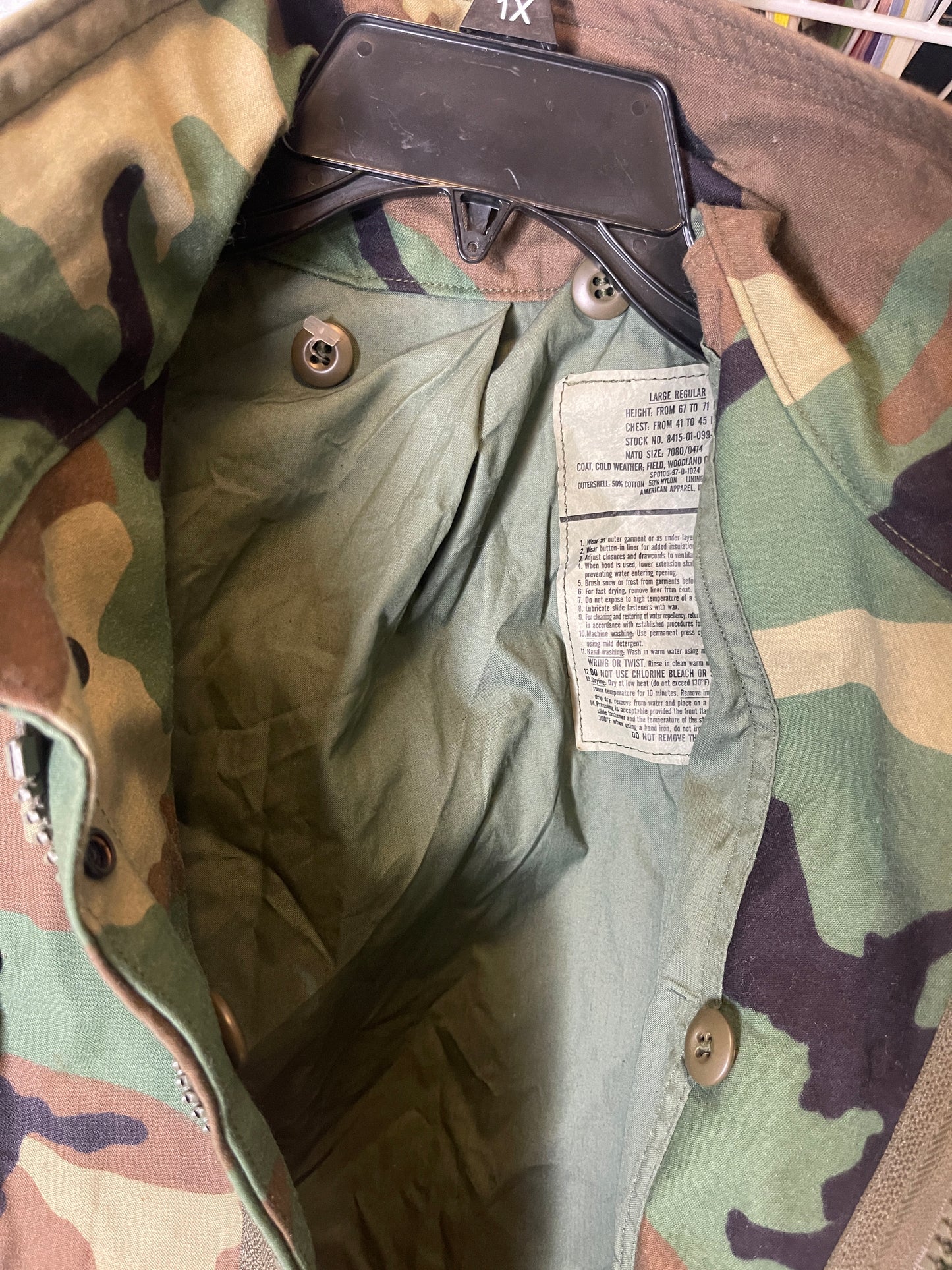 Camo Coat Men Military sz Large