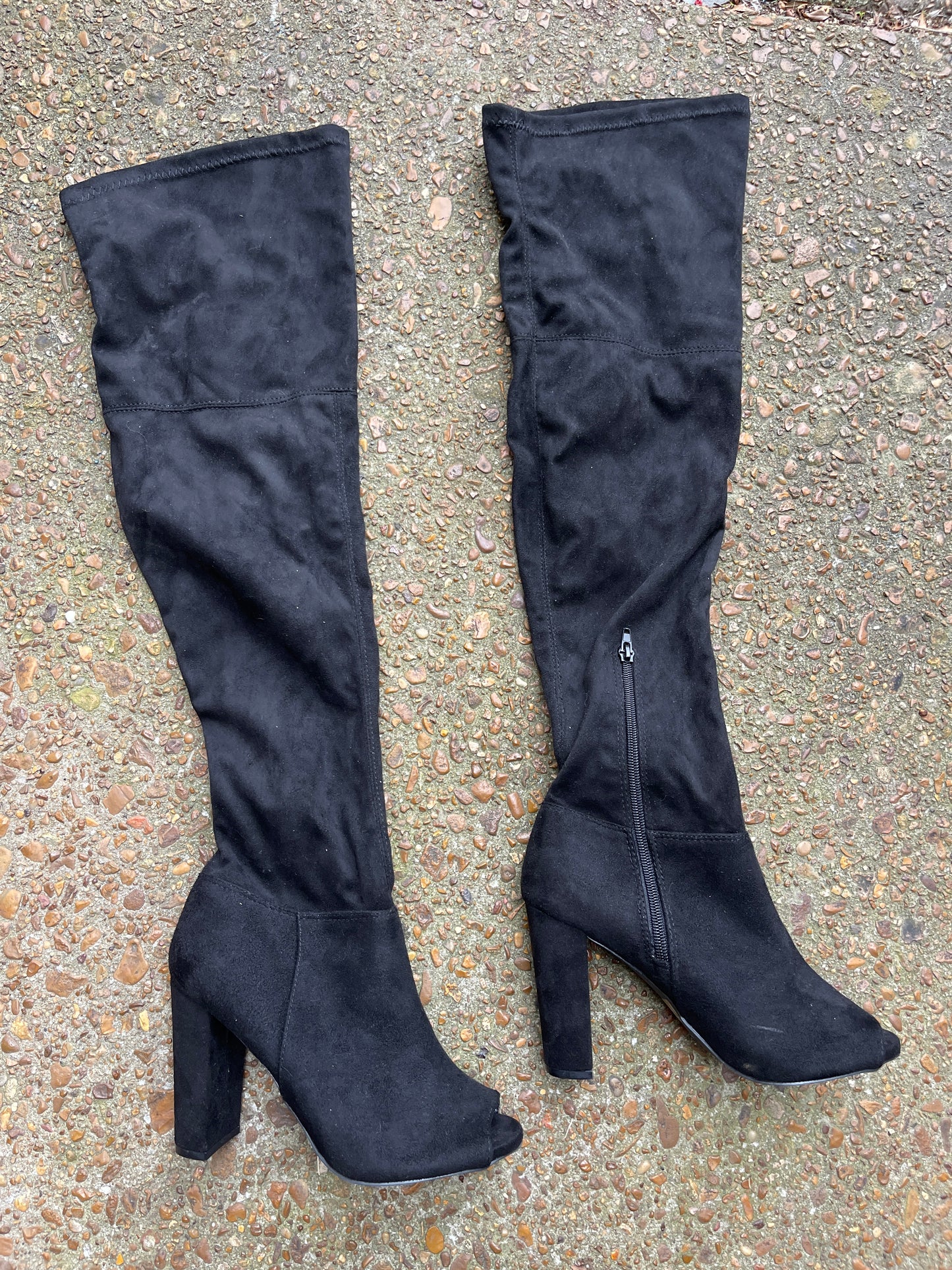 Fashion Nova Black Tall Heels Women sz 7.5