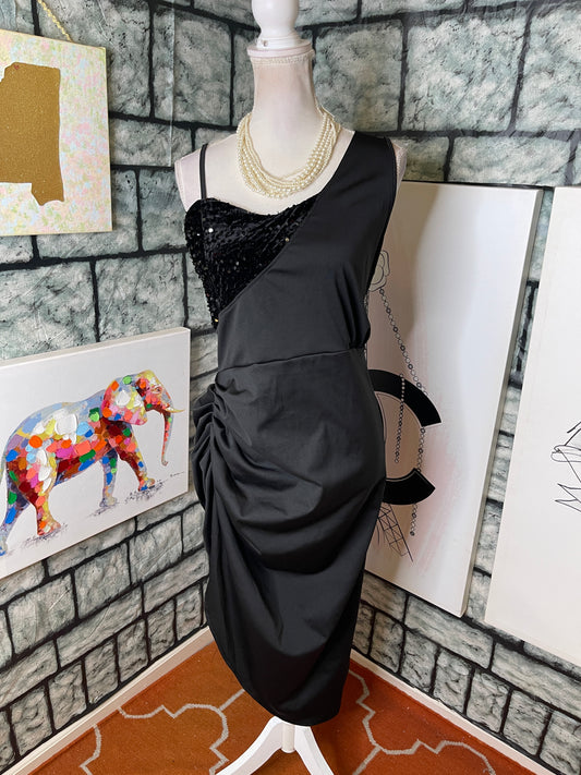 Black Dress With Sequin Women sz 2XL (BEST FIT XL)