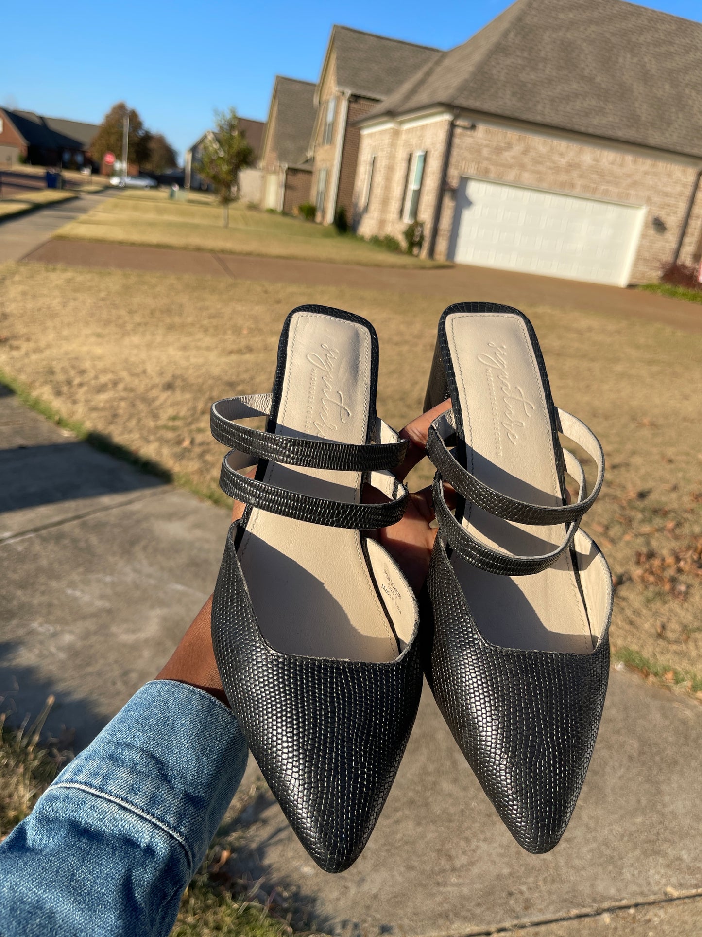 Signature black heels (low) women sz 9