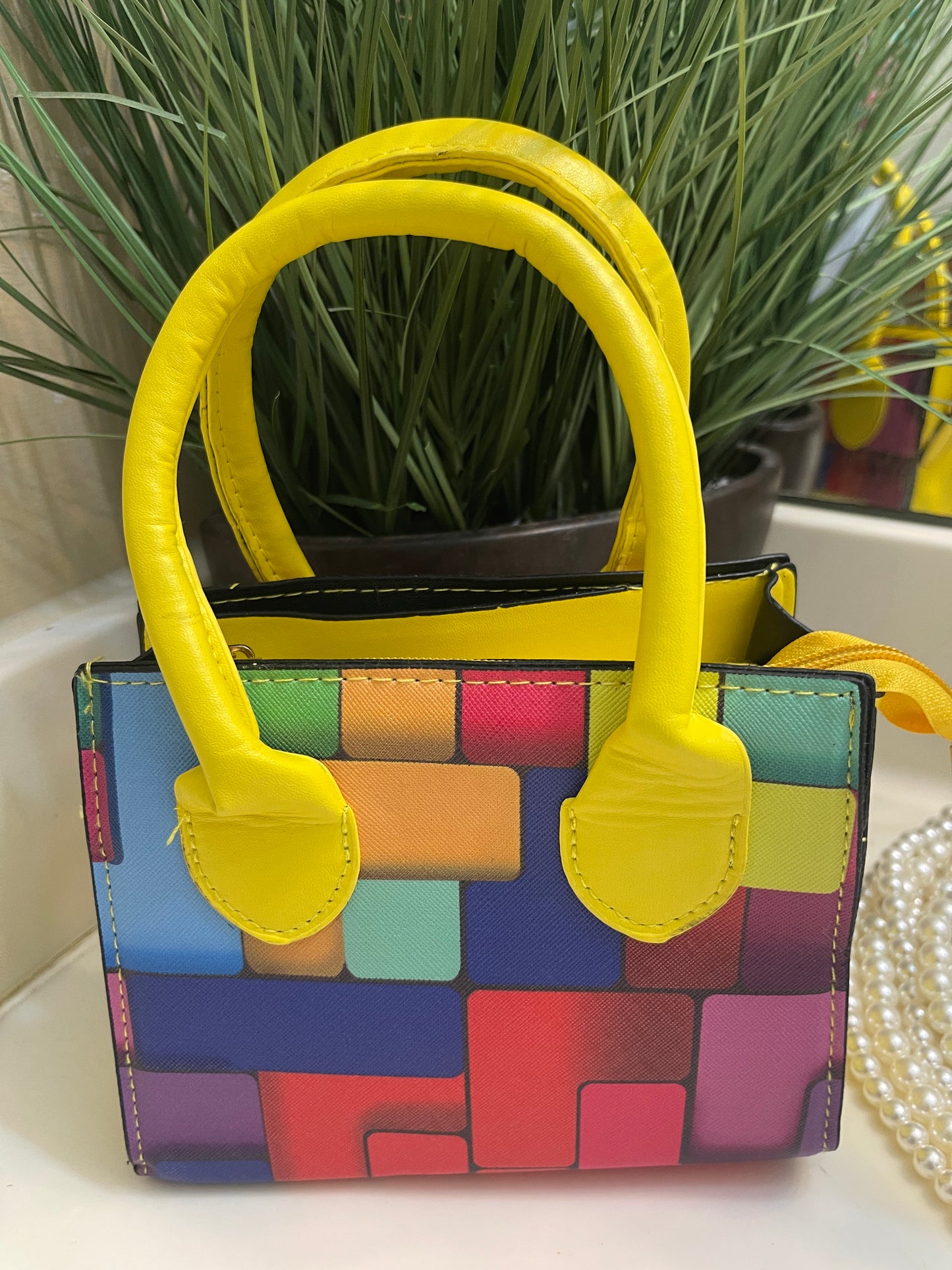 Yellow small colorblock bag