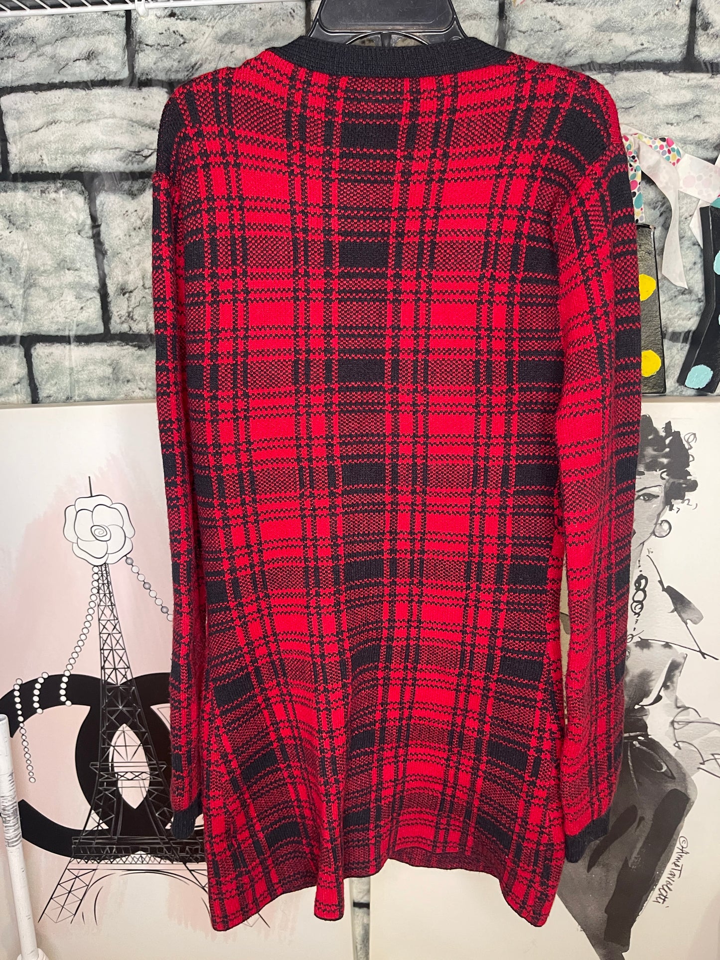 Fashion nova red black dress women sz xl