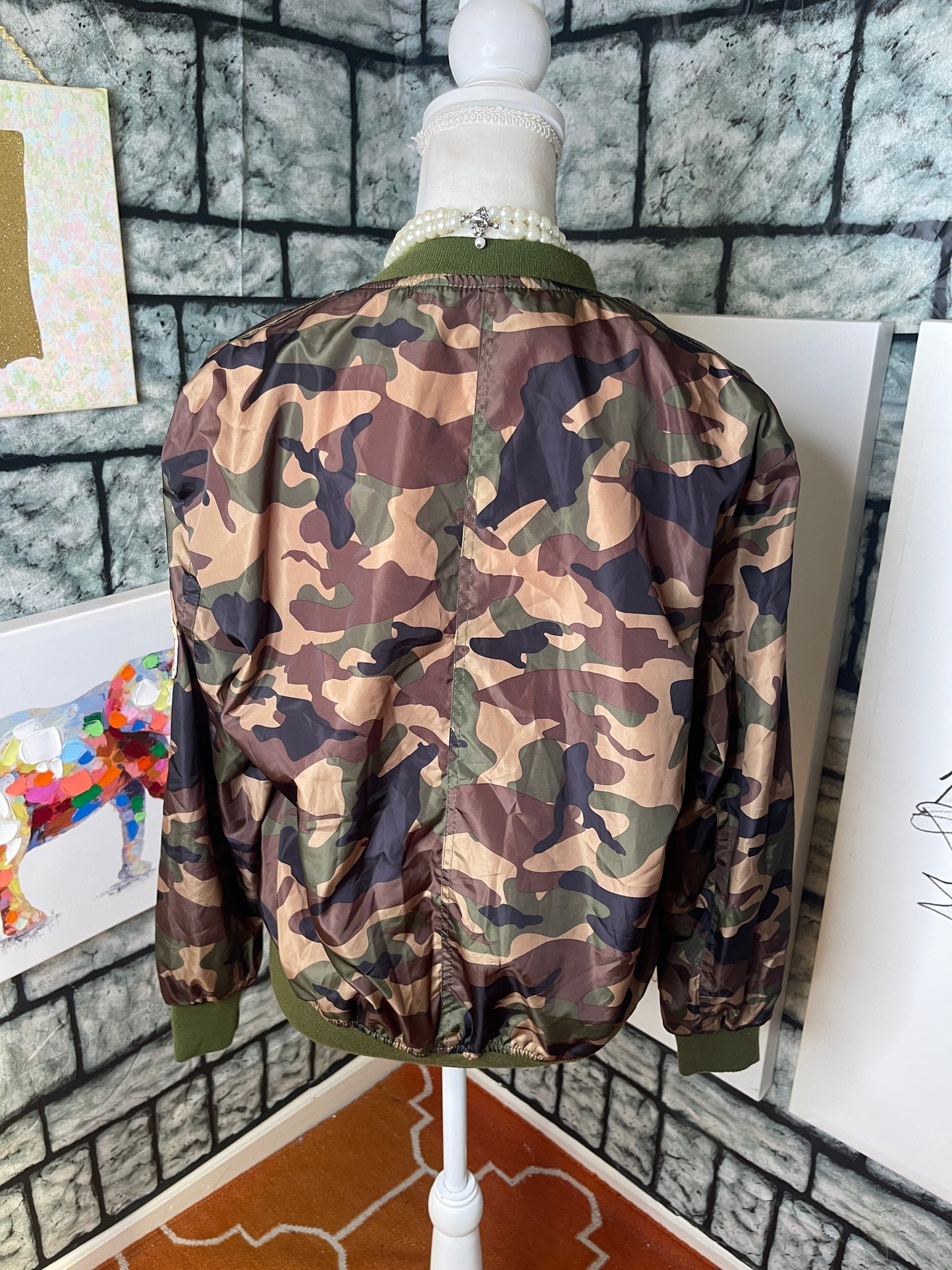 MW Green Camo Jacket Women sz Large