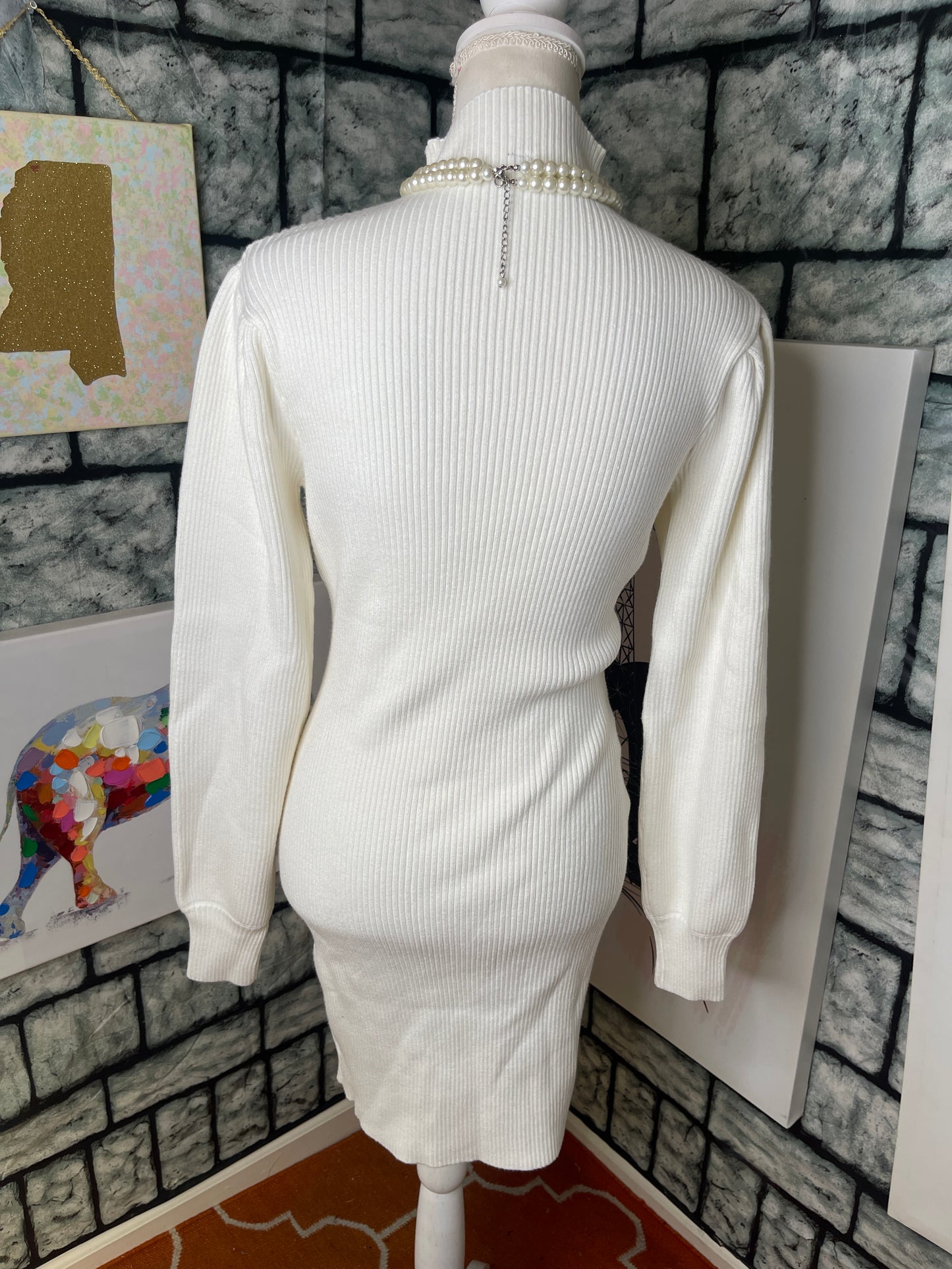 Off white sweater dress women sz medium