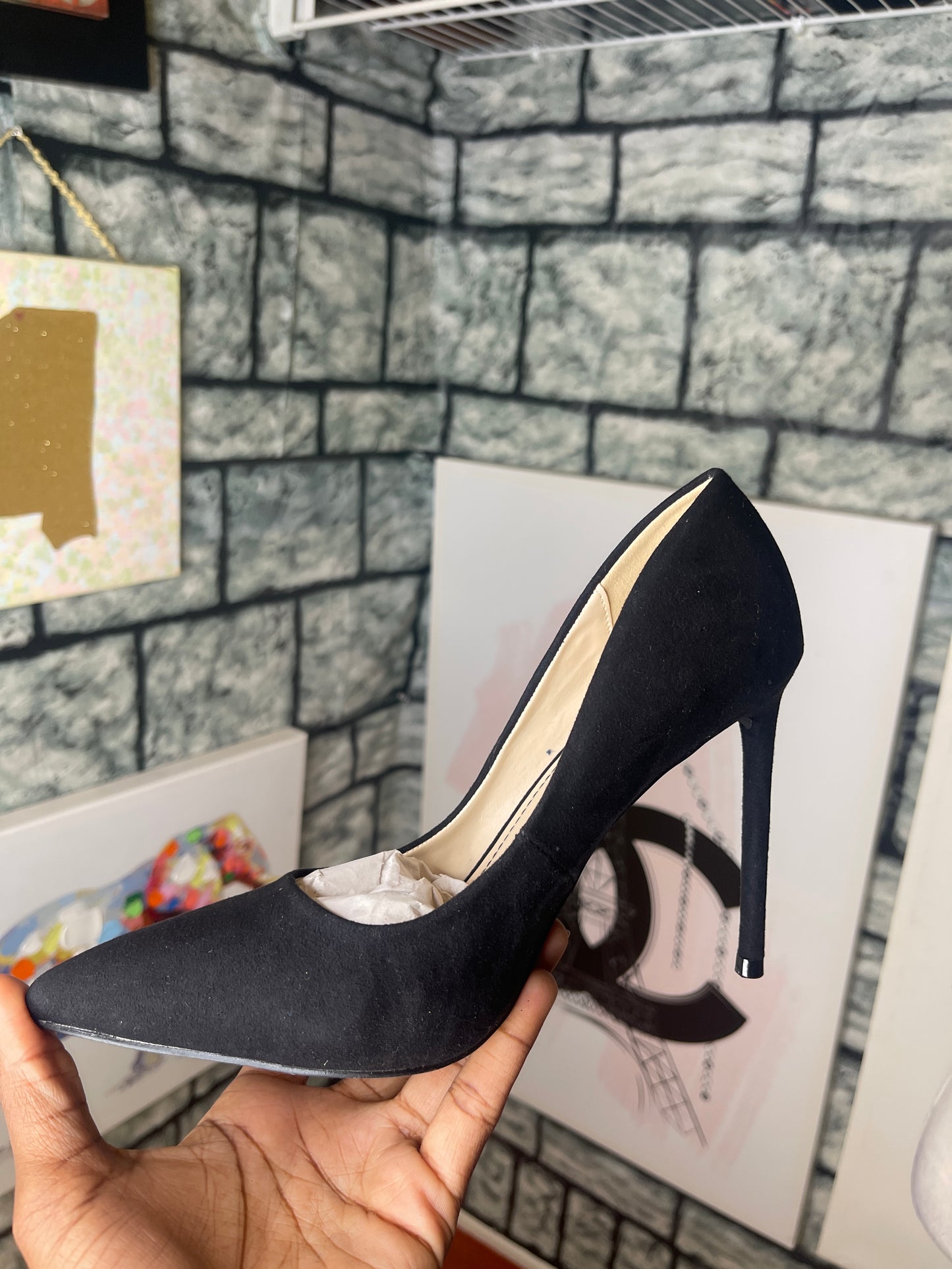 NEW rouge black heels women sz 8