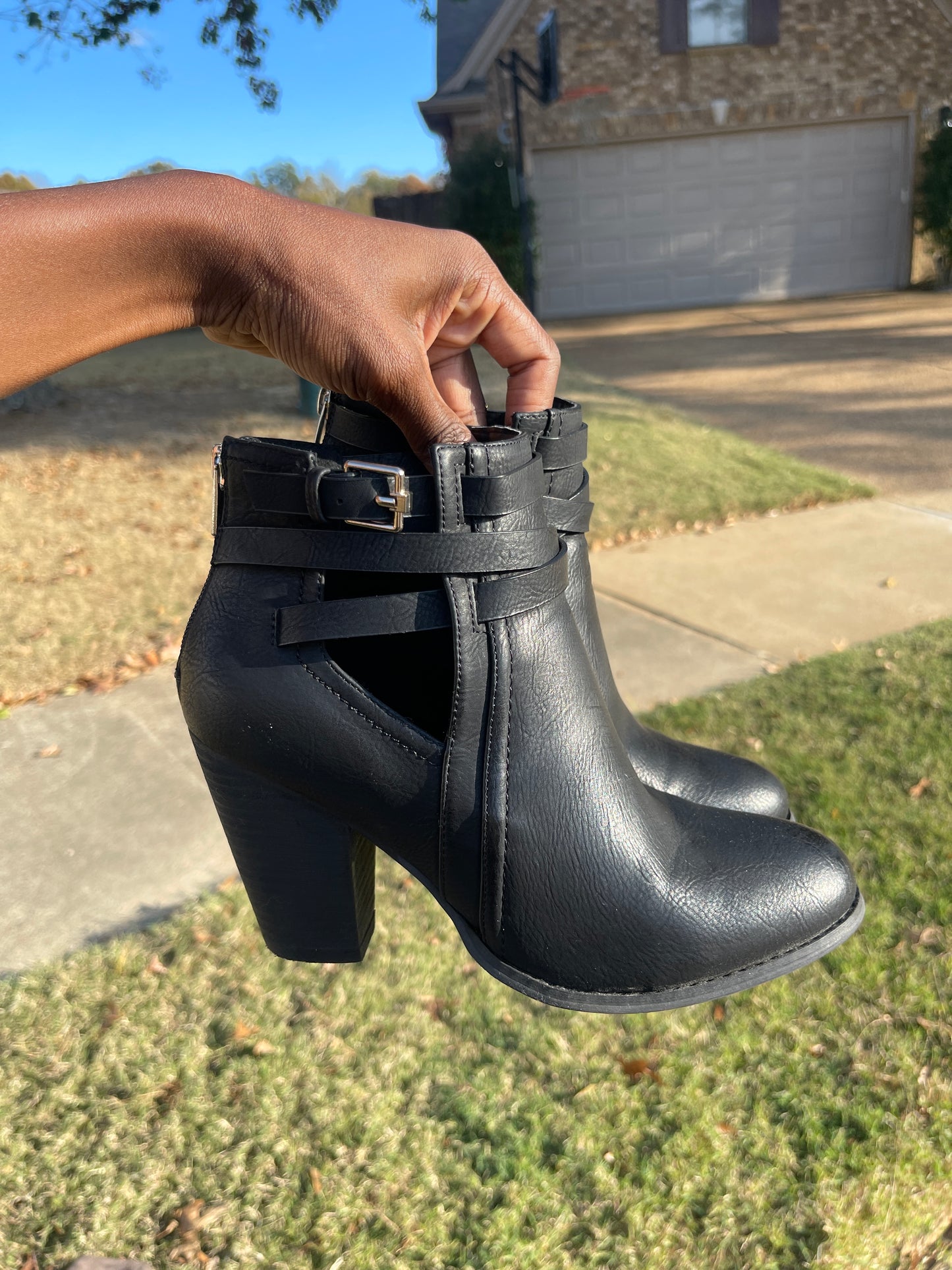 Call it spring black booties women sz 8