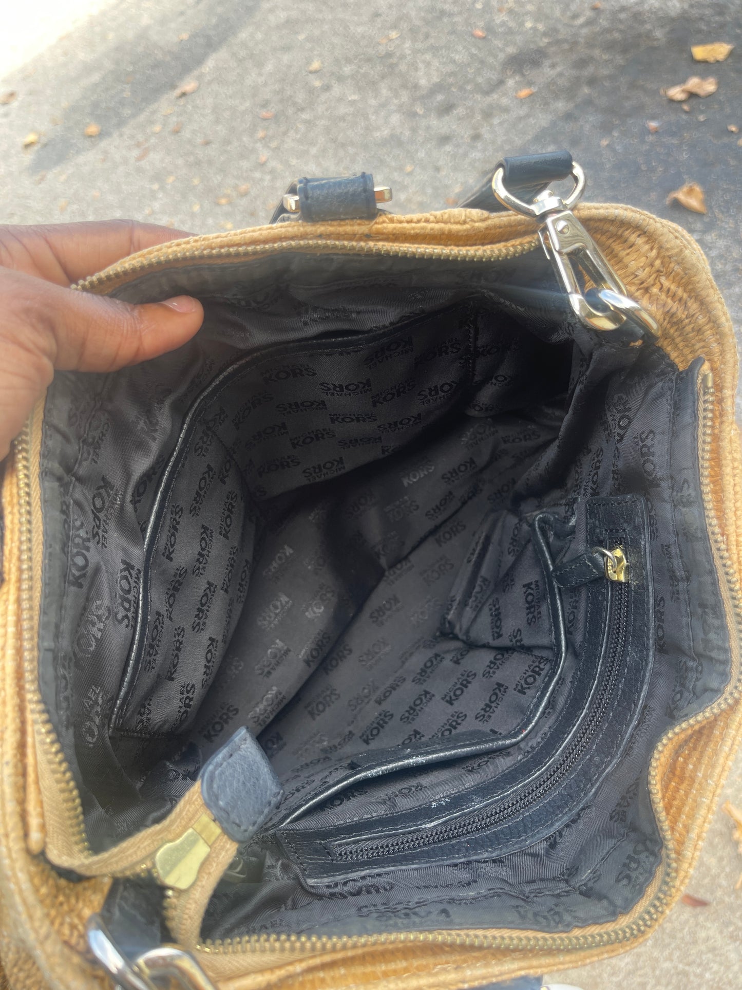 Michael kors tan black handbag