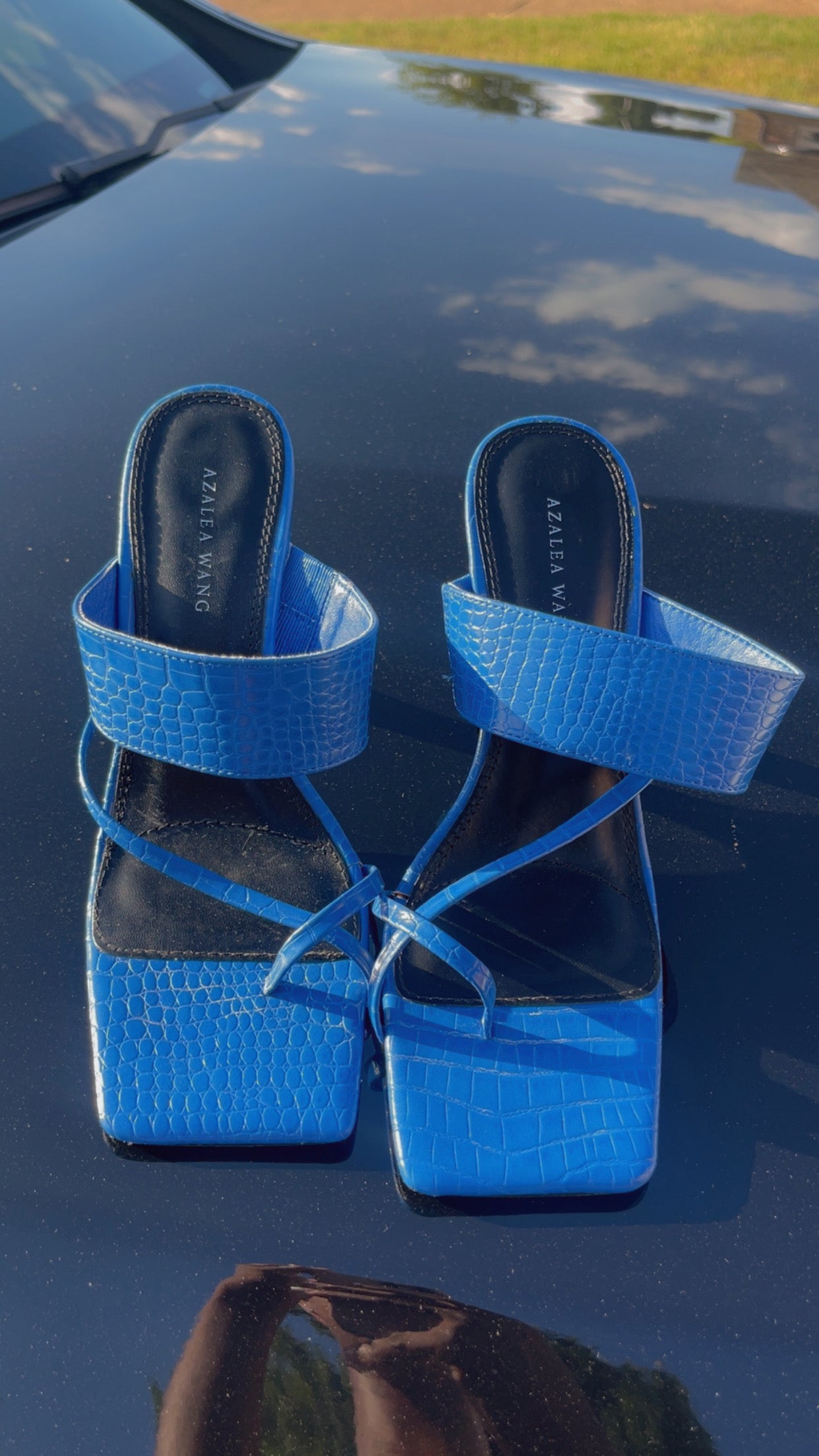 Azalea Wang Blue Heels Women sz 10