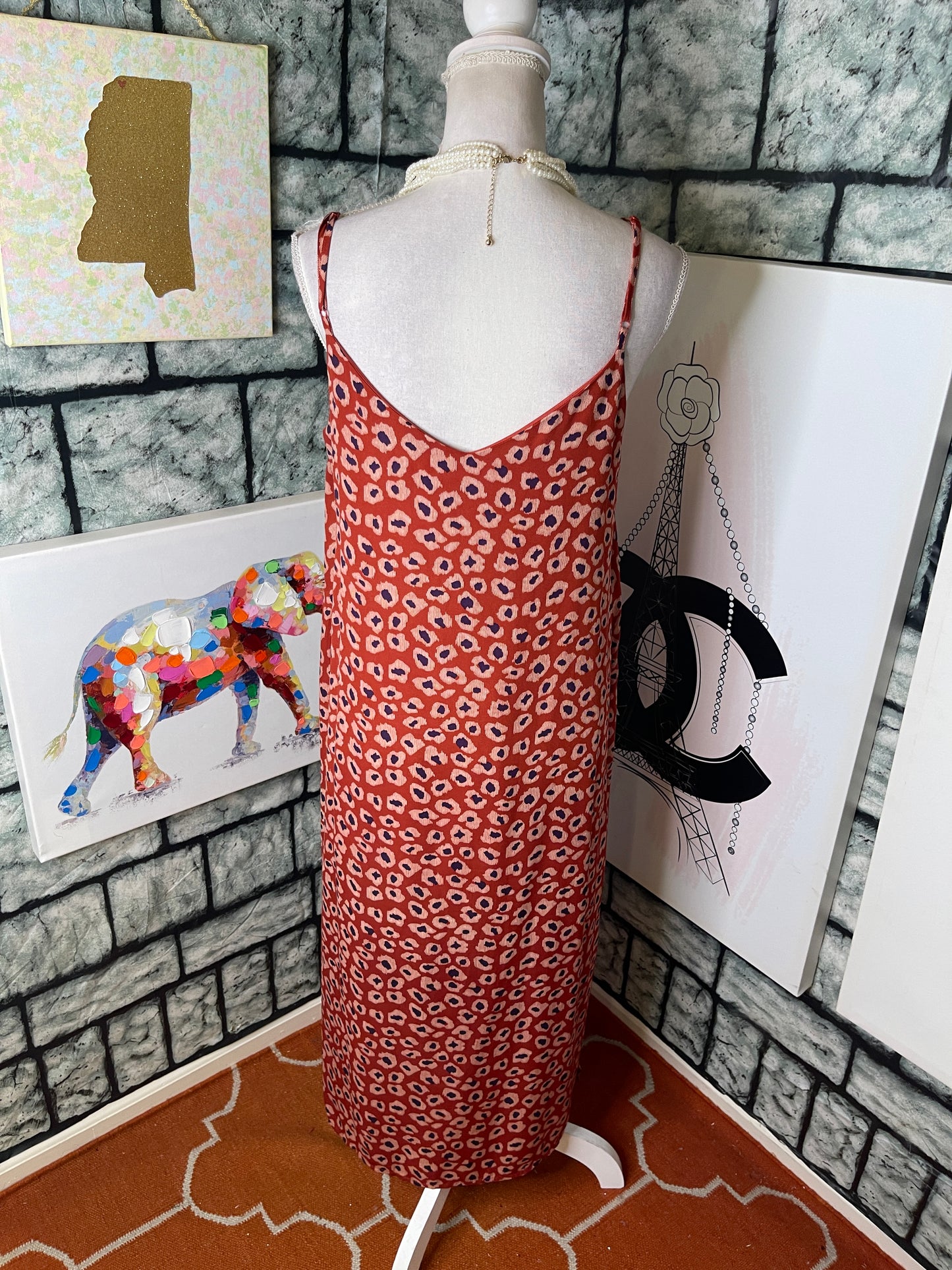 Listicle Orange Purple Dress Women sz Medium