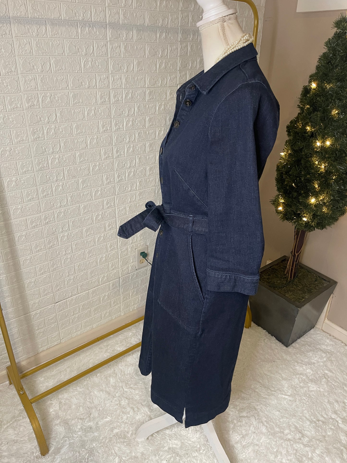 Ann Taylor Blue Denim Dress Women sz 10