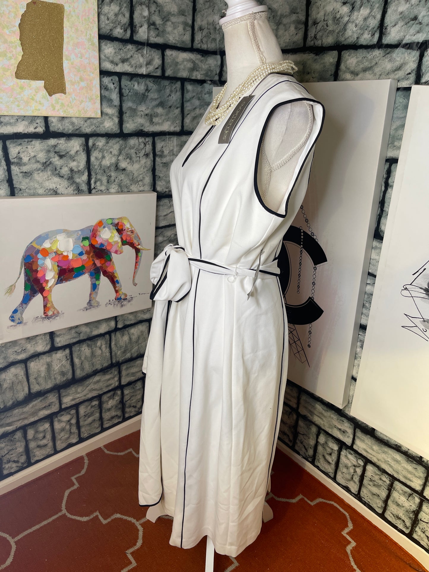 NEW Eva Mendes NYC White Black Dress Women sz 14