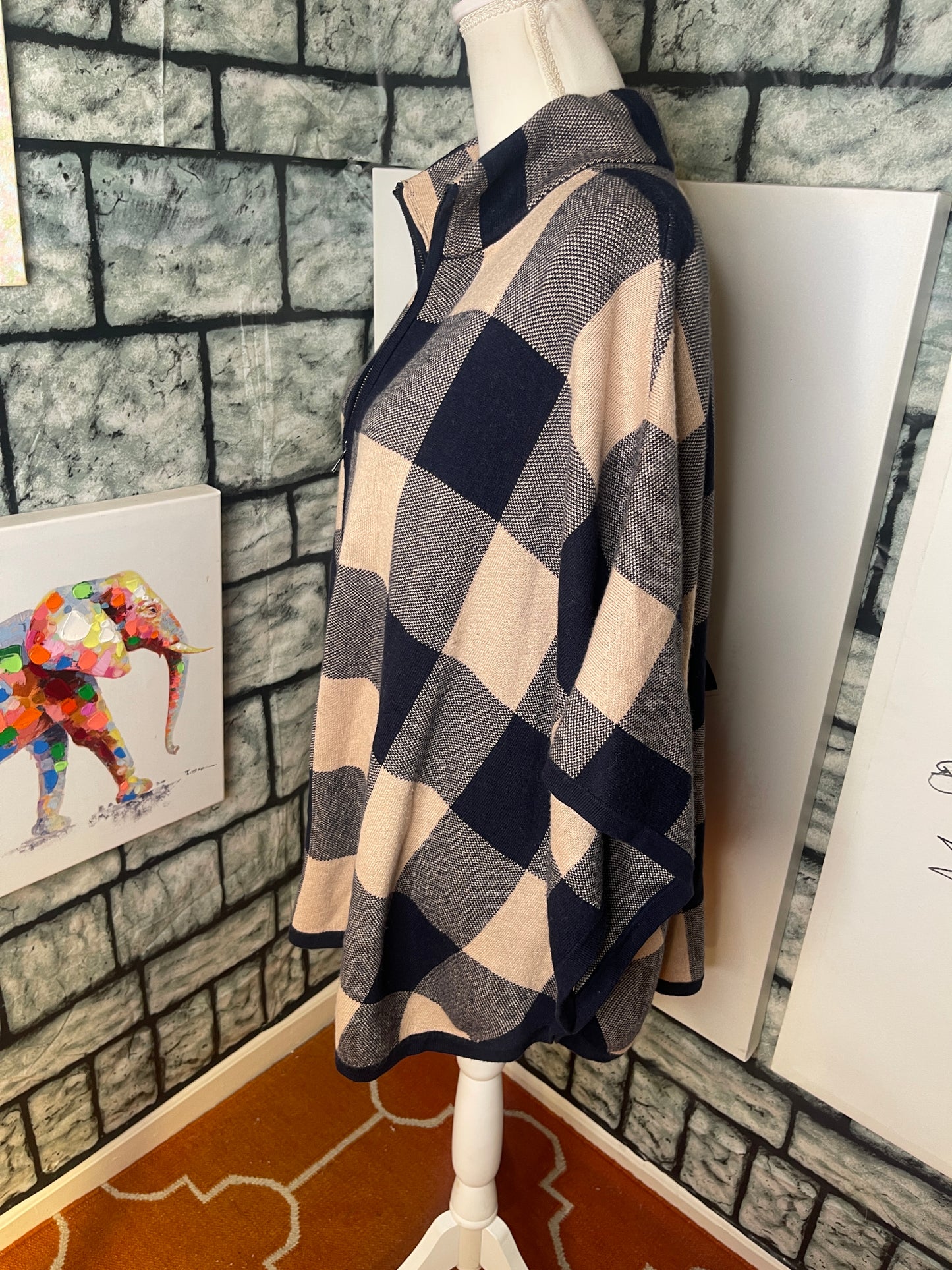 Jones New York Blue Tan Cover Women sz 0XL / 1XL