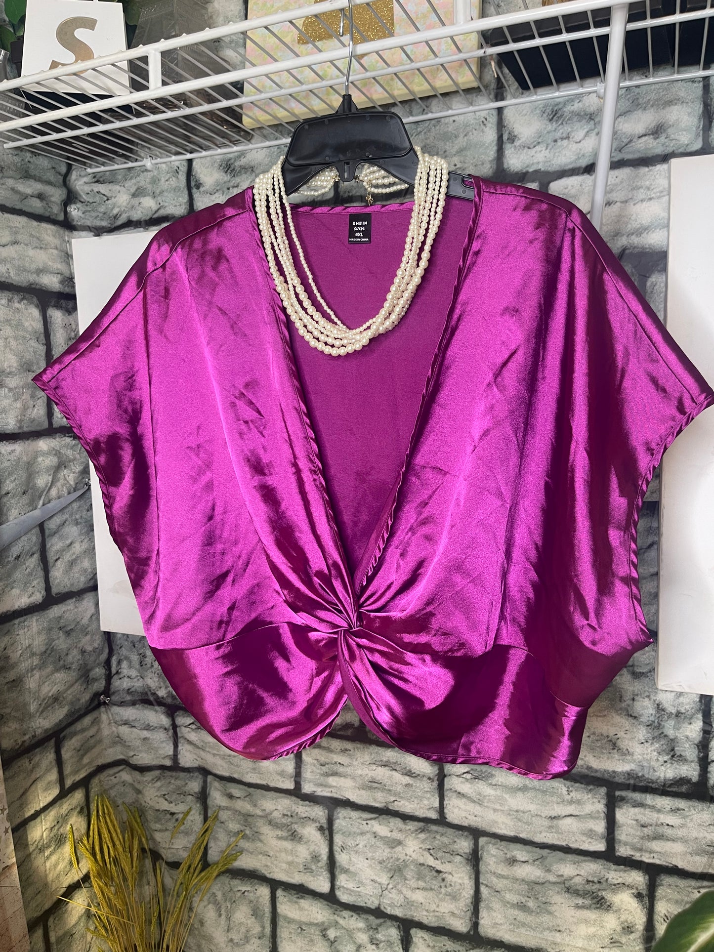 Shein Purple Blouse Women sz 4XL