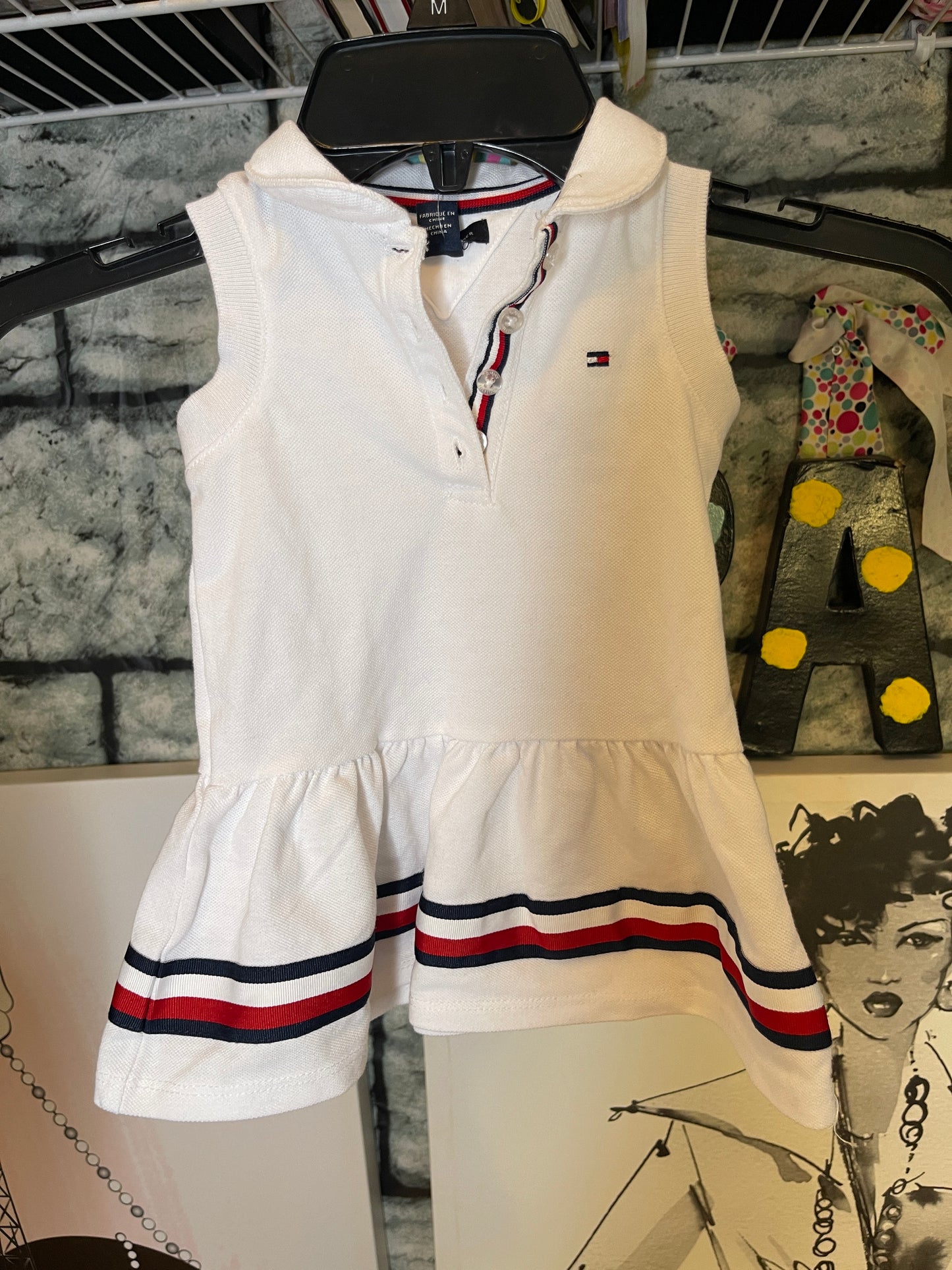 Tommy Hilfiger White Dress Girls sz 12 Months