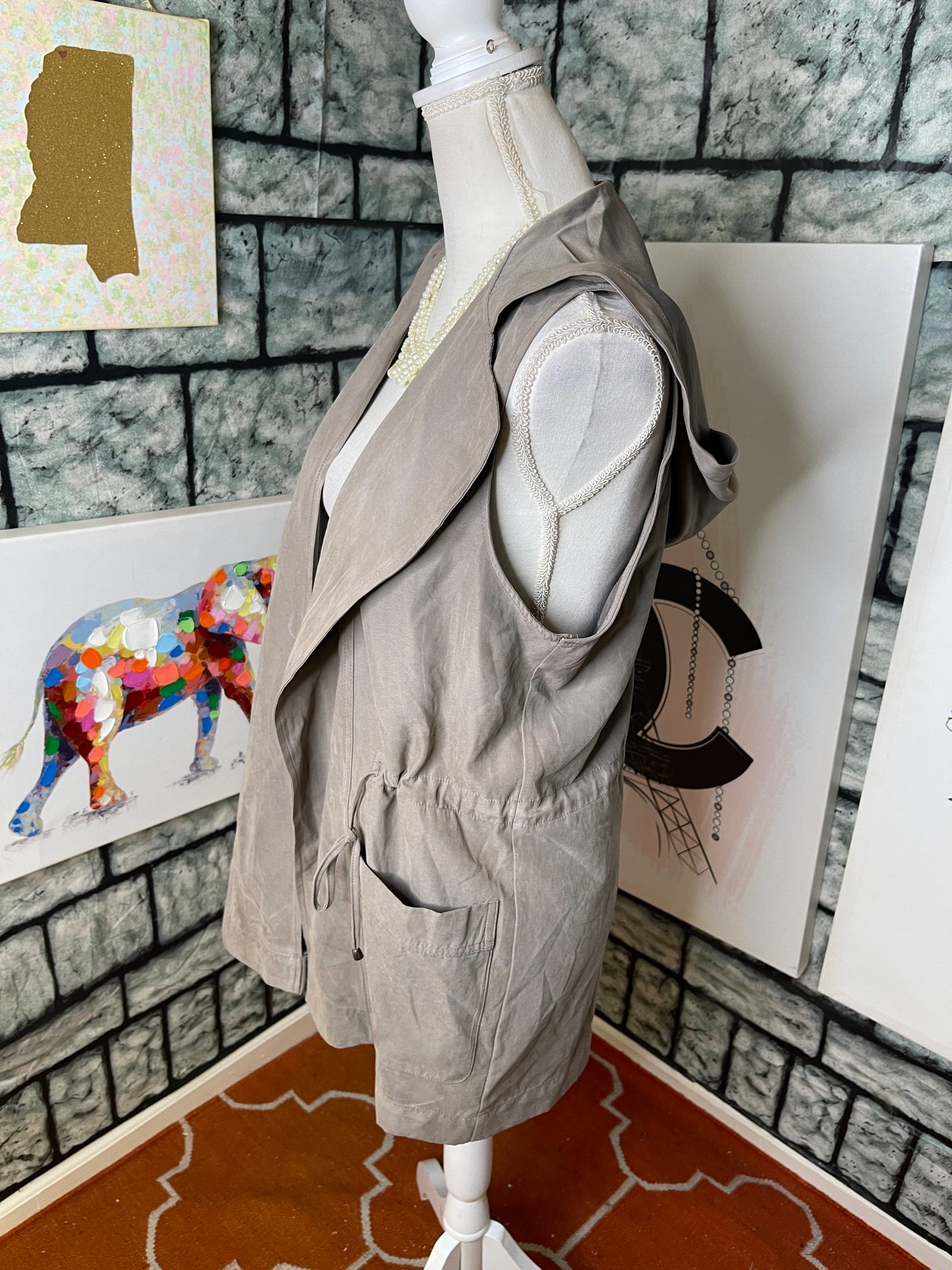 Staccato Light Brown Vest Jacket Women Sz Medium