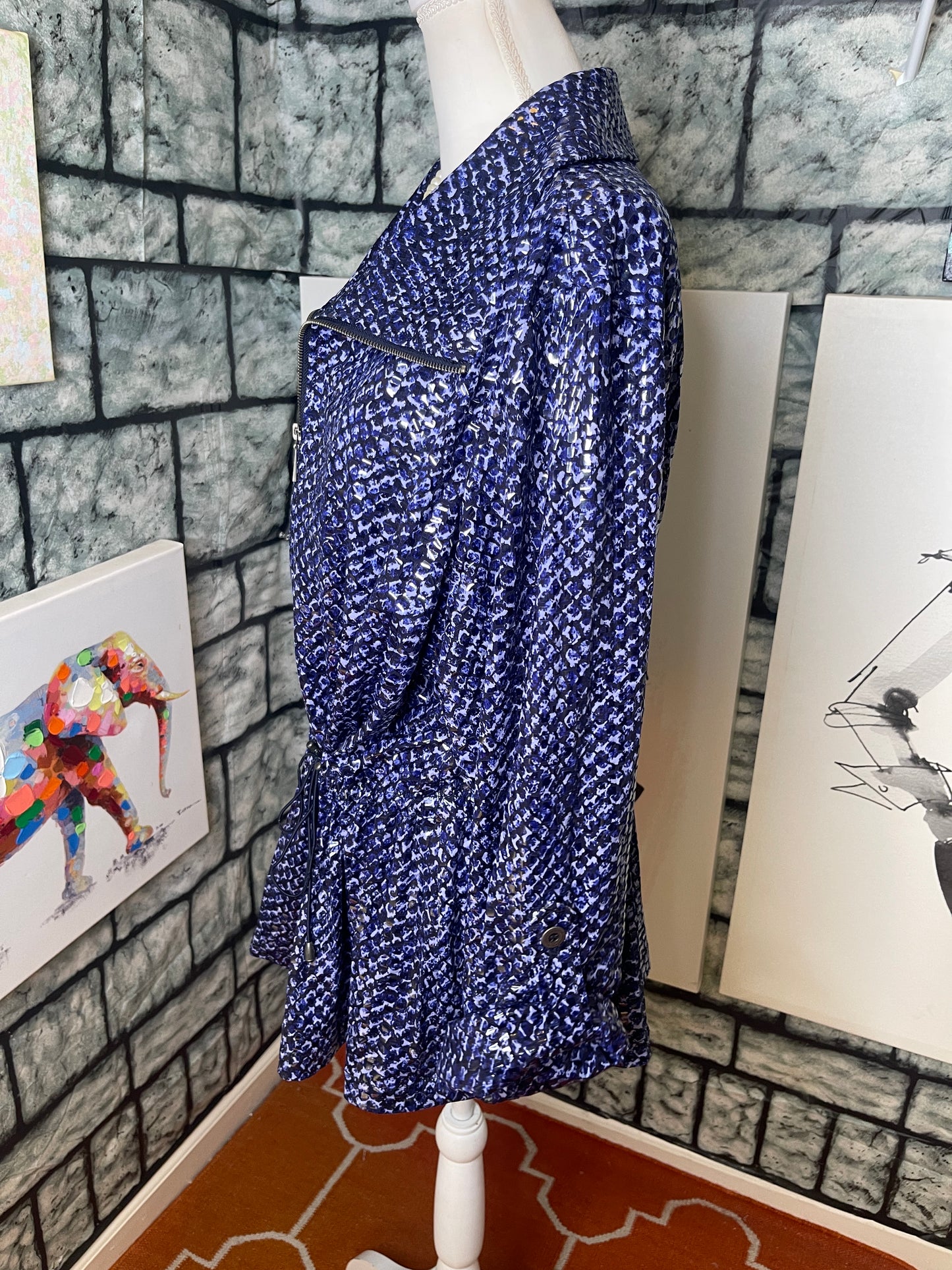 Ruby Rd. Blue Zip Blouse Women sz 24