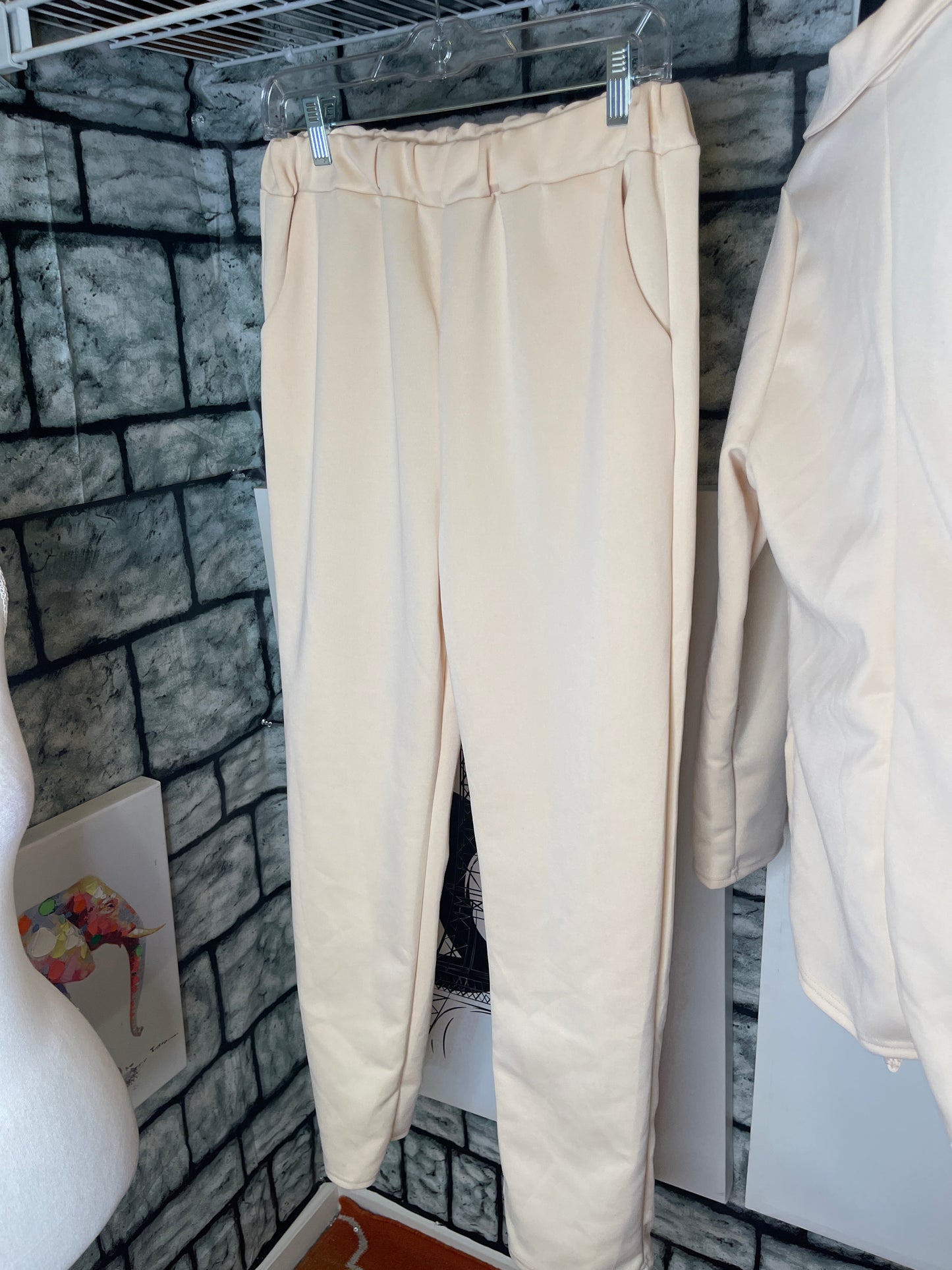 Beige 2 Piece pants set Women Sz Medium
