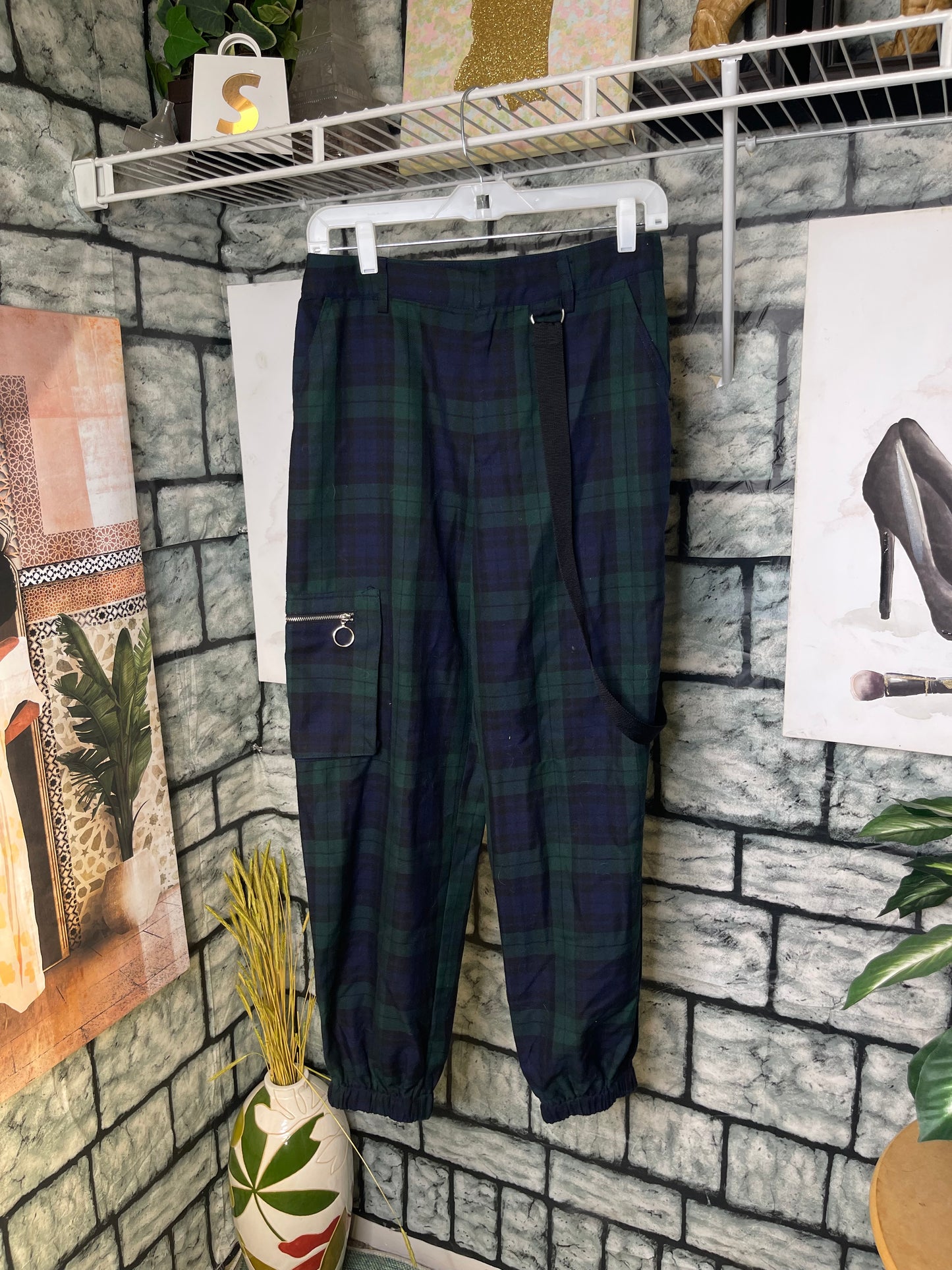 Forever 21 Green Blue Pants Women sz Medium