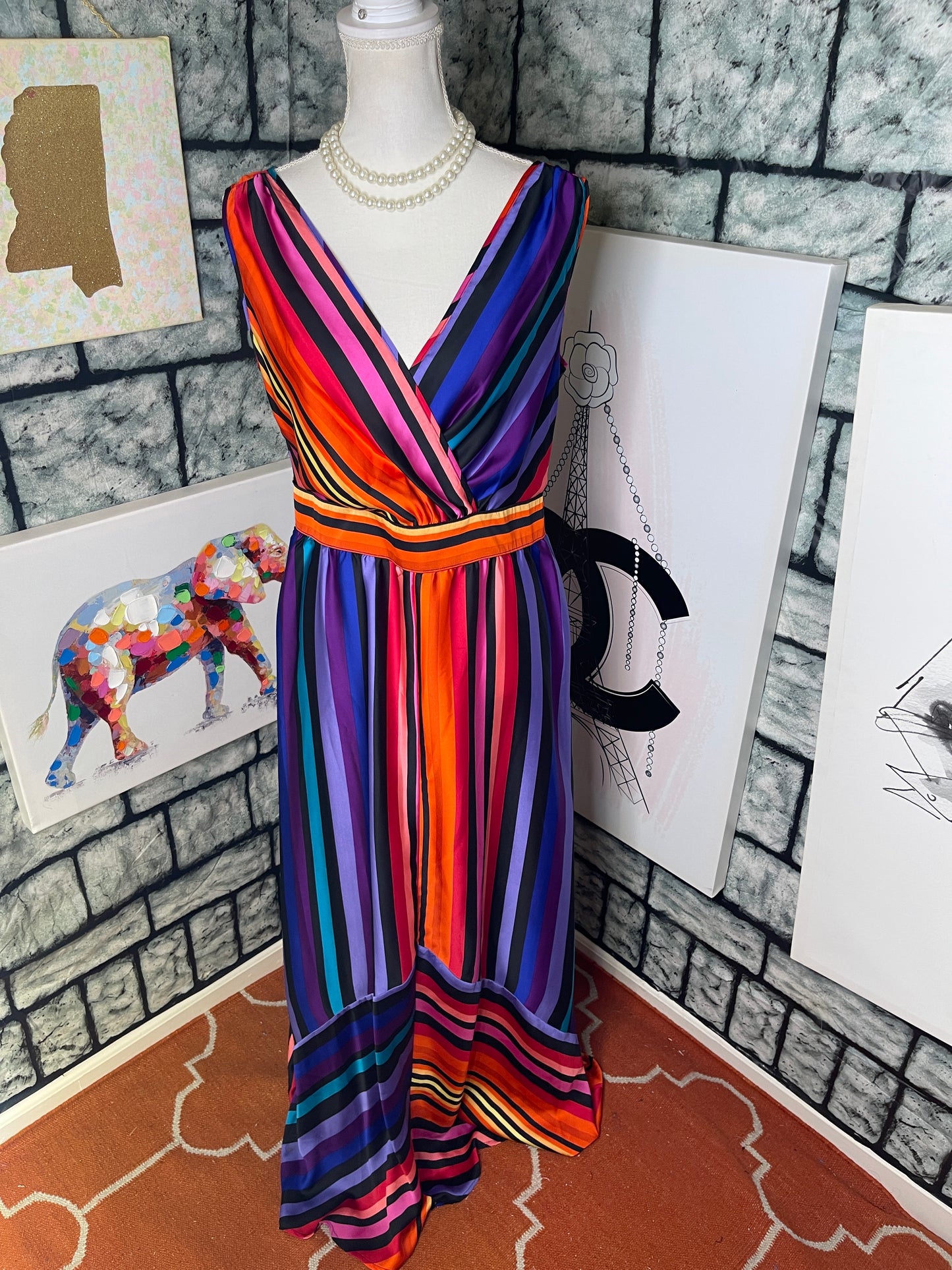 Worthington colorful dress women sz 12