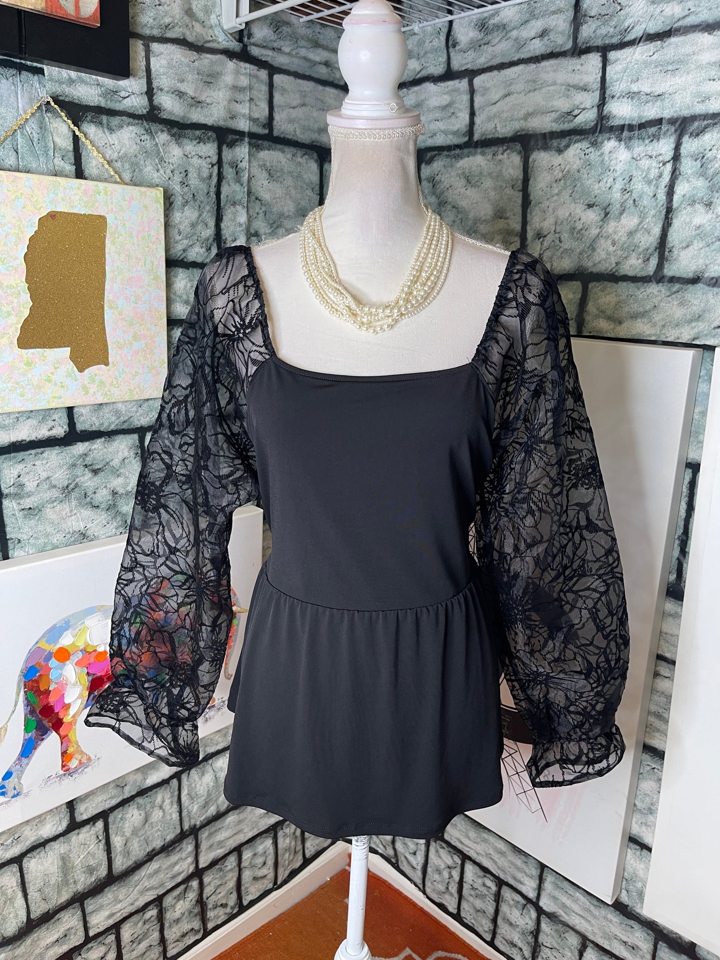 Maurices Black Blouse Women sz XL