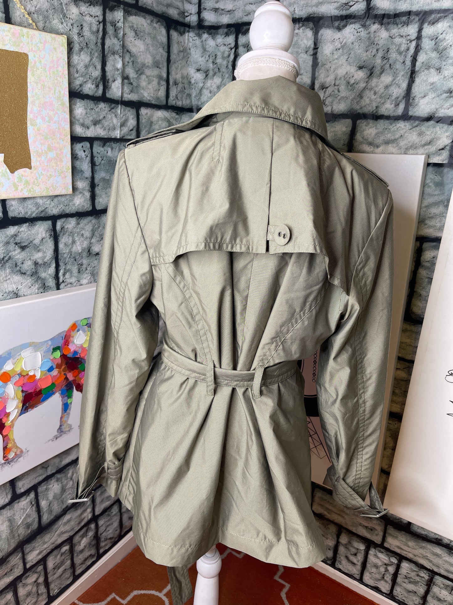 NEW Cato Green Trench Coat Women sz Large