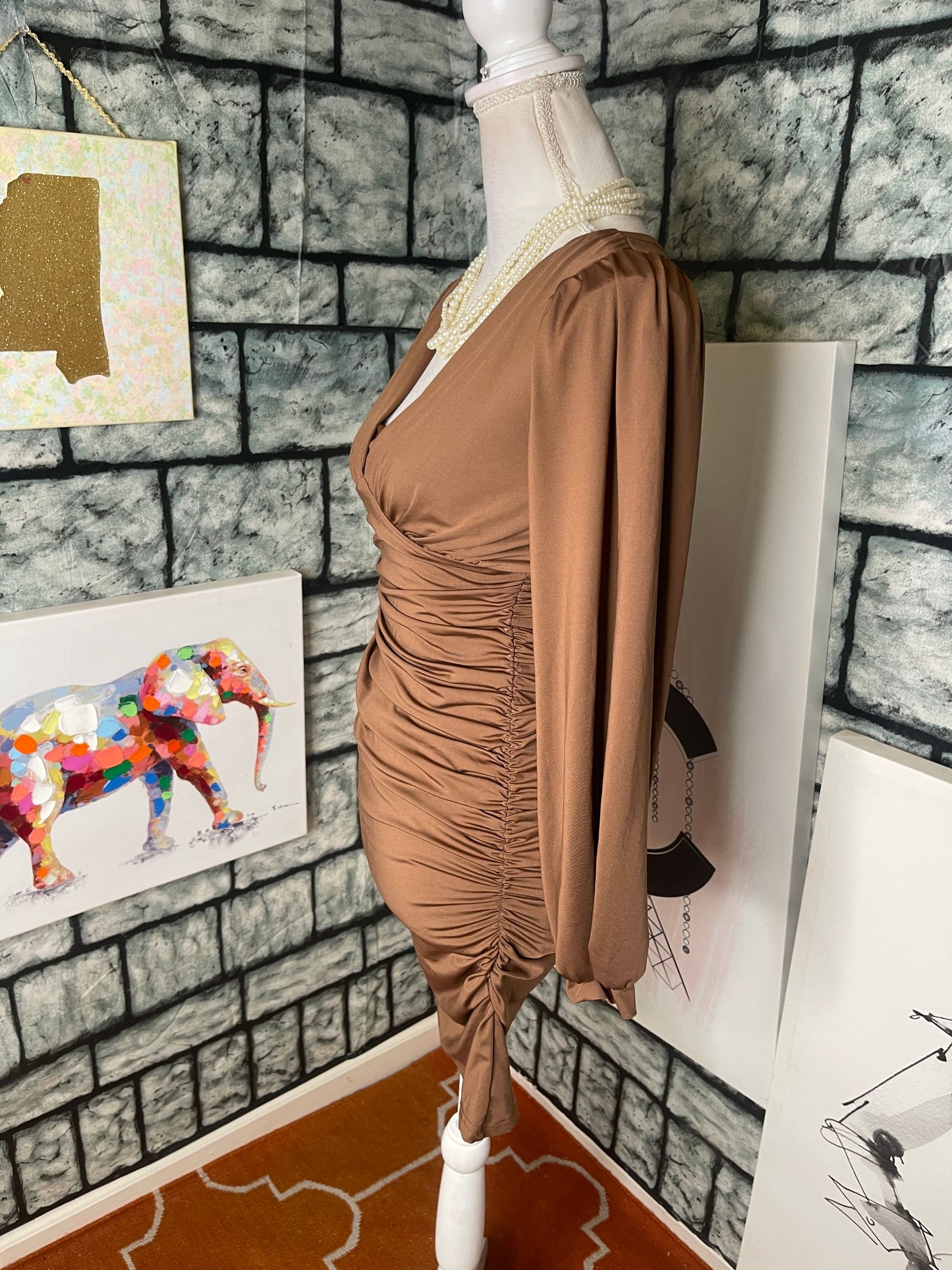 Shein Brown Dress Women sz Medium