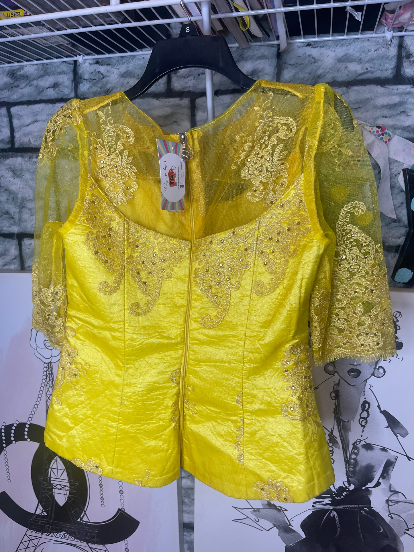 Yellow Blouse Women sz Small
