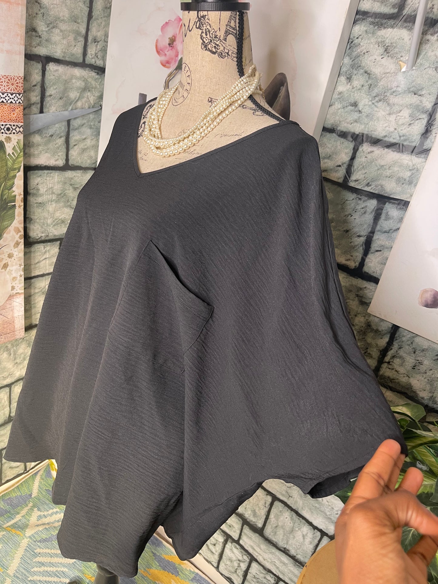 Zenana Black Blouse Women sz 3XL